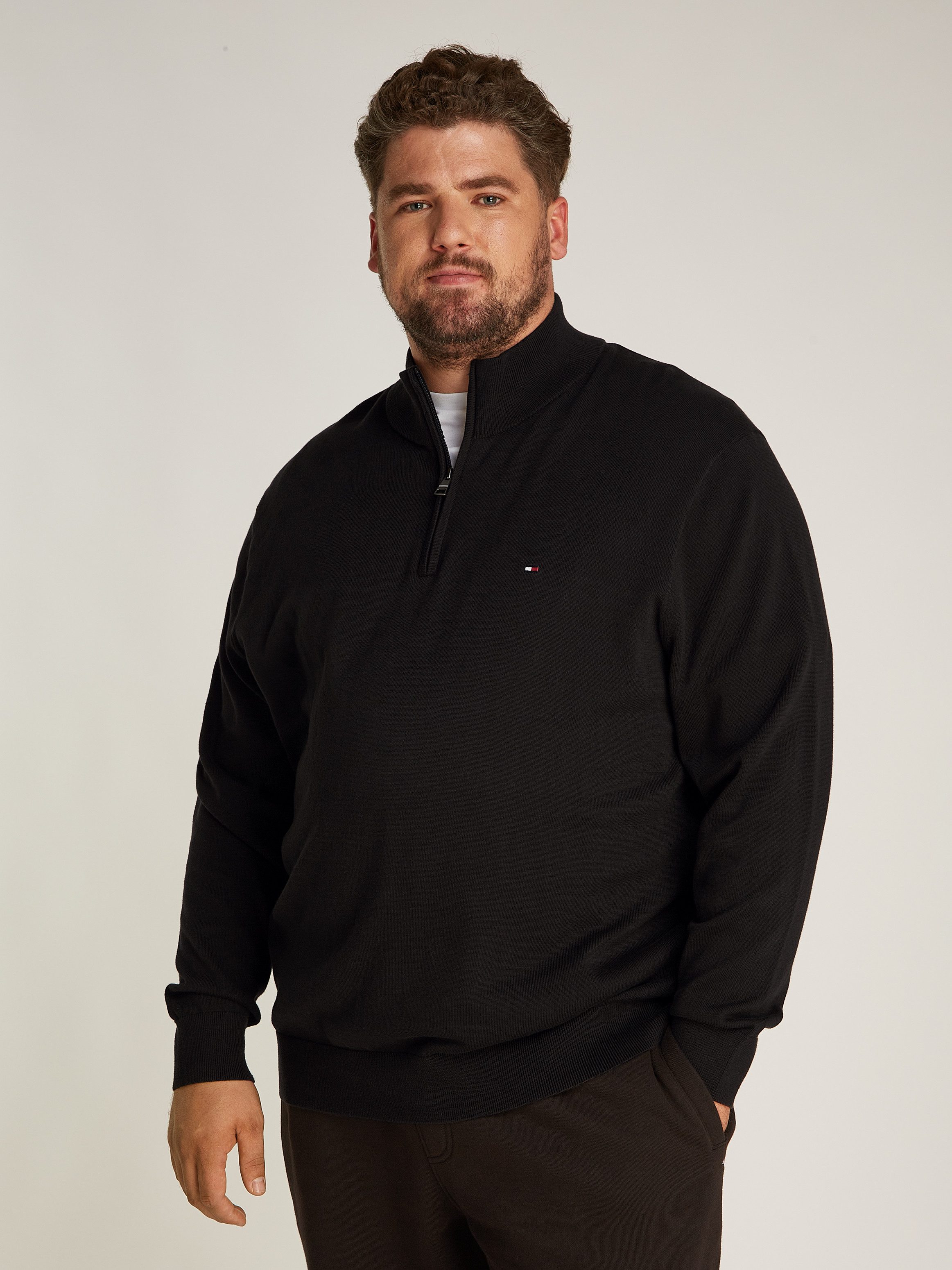 Tommy Hilfiger Big & Tall Stehkragenpullover günstig online kaufen