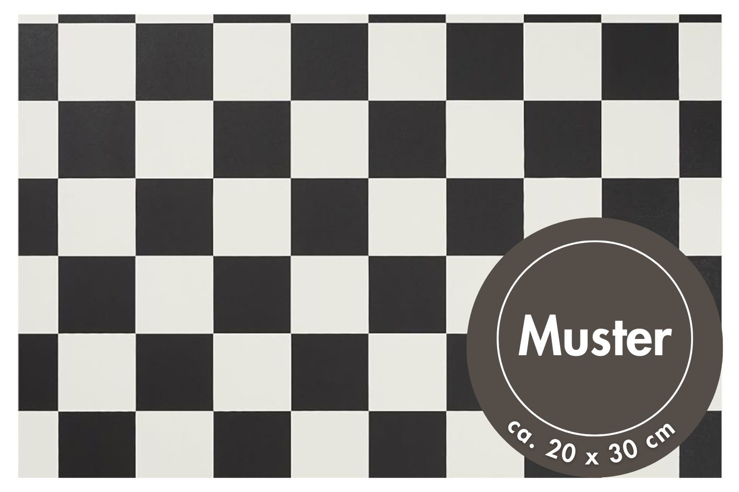 misento Vinylboden Smart in Schachbrett Schwarz-Weiß, für Feuchtraum- und Privatbereiche, PVC Bodenbelag Meterware 200/400 cm breit, Stärke 2,8 mm