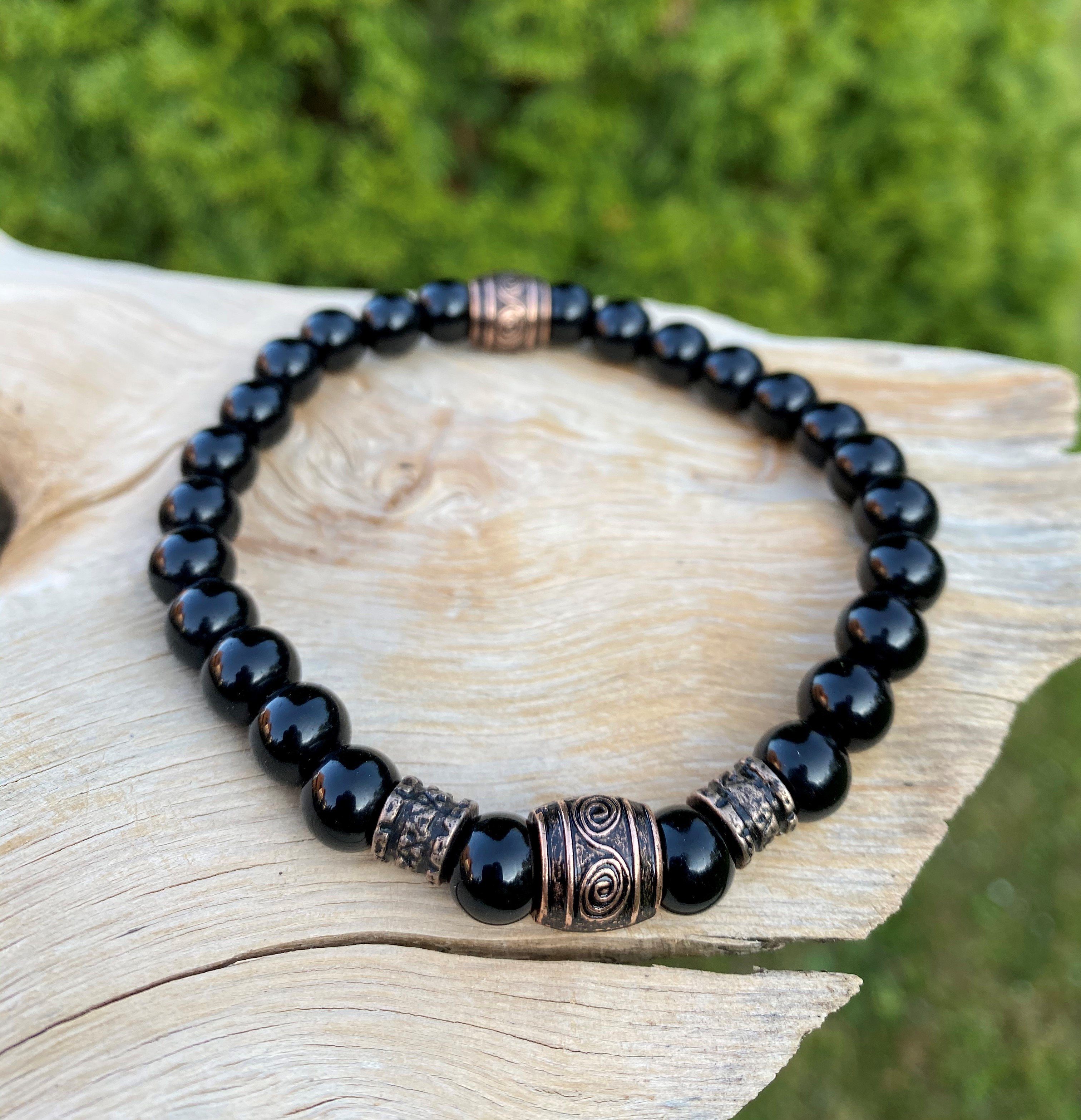 NAHLE Perlenarmband Naturstein Wikinger Onyx Armband günstig online kaufen
