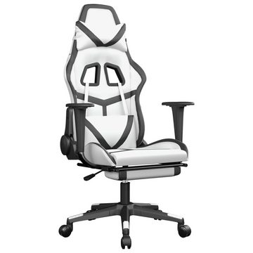 vidaXL Bürostuhl Gaming-Stuhl mit Fußstütze Weiß und Schwarz Kunstleder