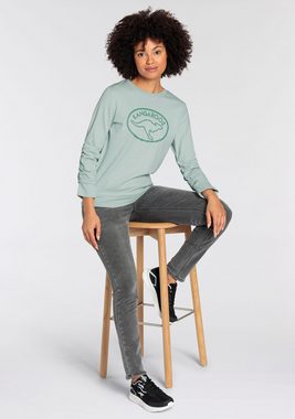 KangaROOS Sweatshirt mit Raffung am Ärmel und Marken-Logo-Print - NEUE-KOLLEKTION