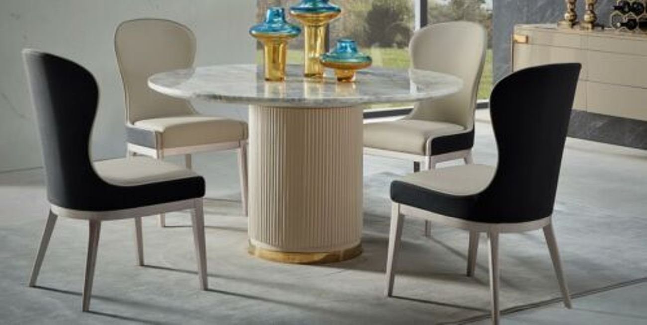 JVmoebel Esstisch Wohnzimmer Luxus 135cm Rund Runder Küche Tisch