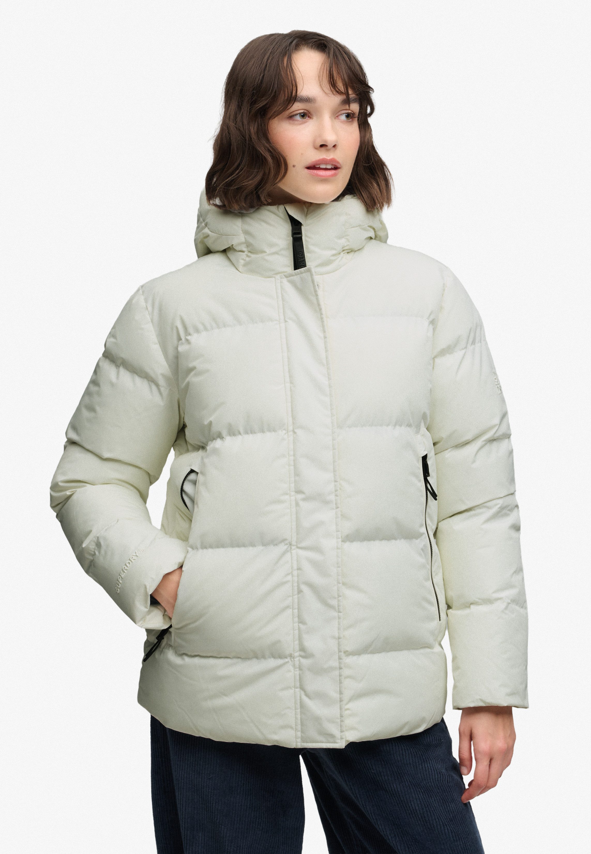 Superdry Steppjacke HOODED 5 BAFFLE SPORTS PUFFER Kunstfaser, relaxed fit