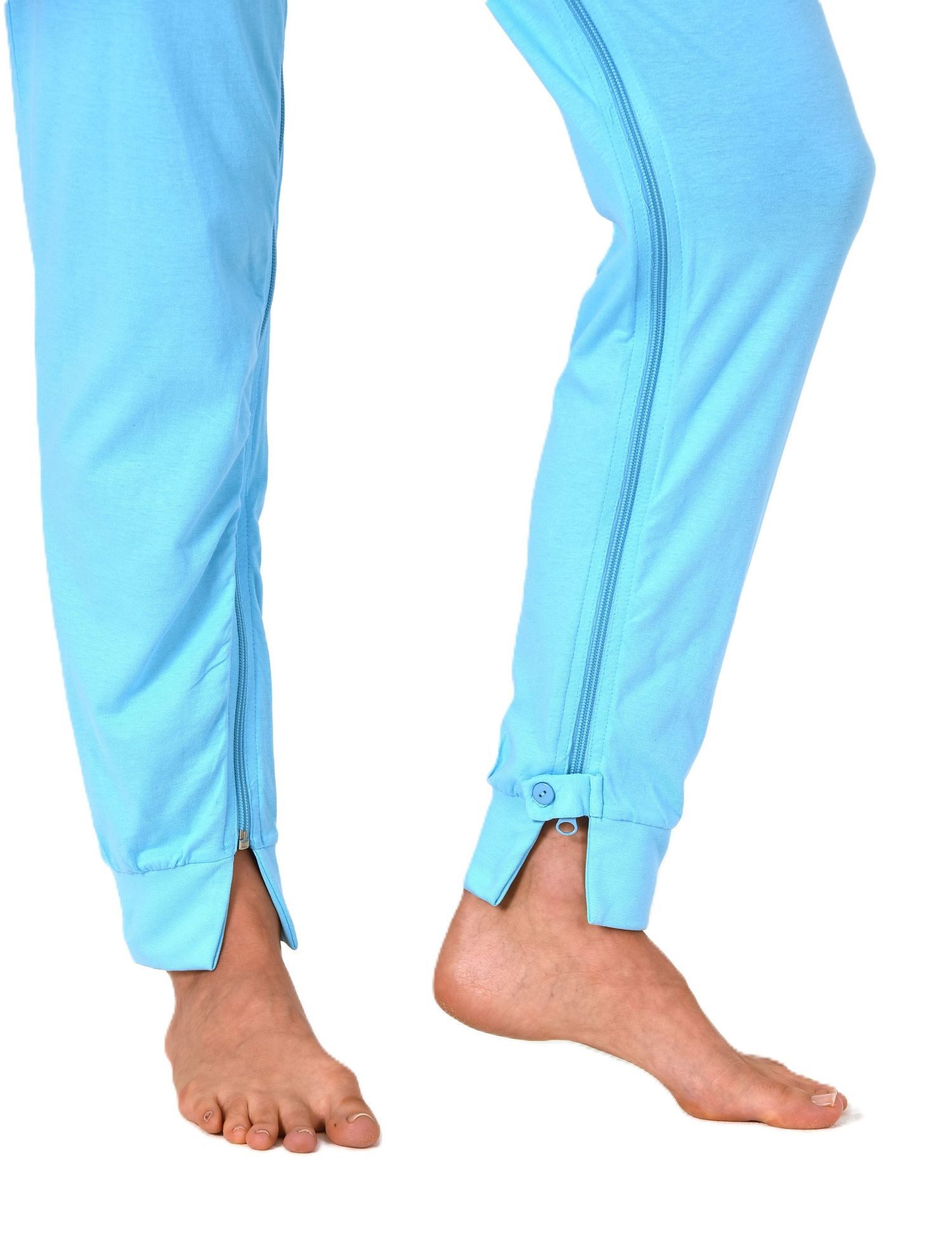 Normann Pyjama Damen kurzarm Pflegeoverall mit langen Bein und 2 Reissverschlüssen – Bild 5 von 5