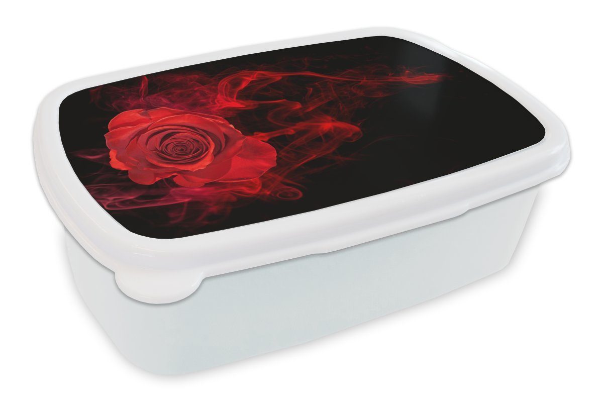 Erwachsene, Lunchbox - Kunststoff, Rot (2-tlg), Rosen Brotbox und und Kinder für Jungs weiß Schwarz, für MuchoWow - Brotdose, Mädchen