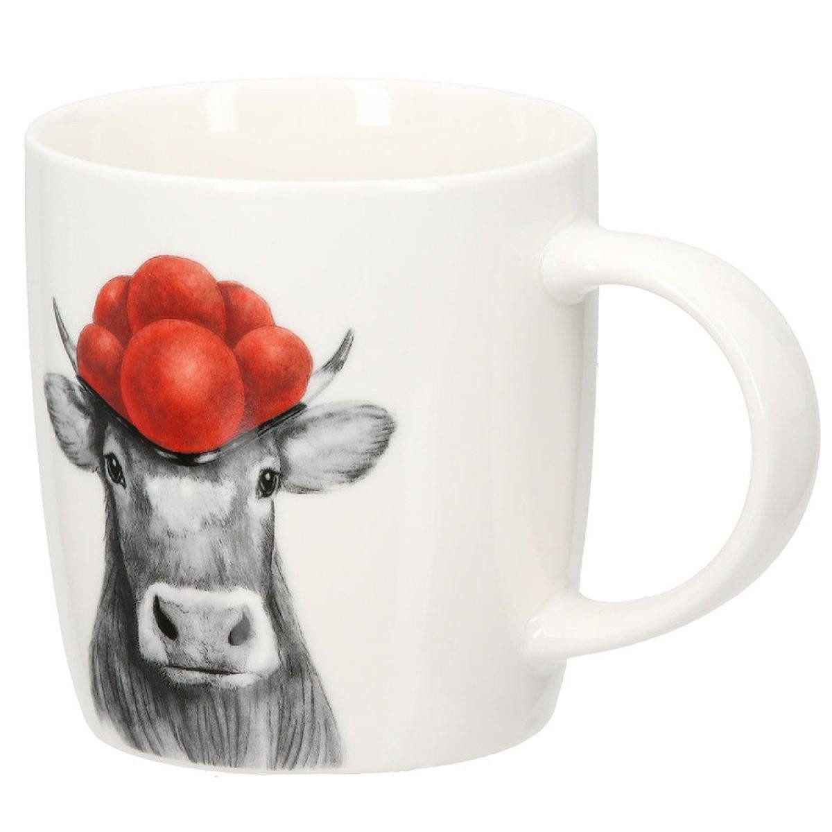 GILDE Tasse Henkelbecher Kuh mit Bollenhut Schwarzwald