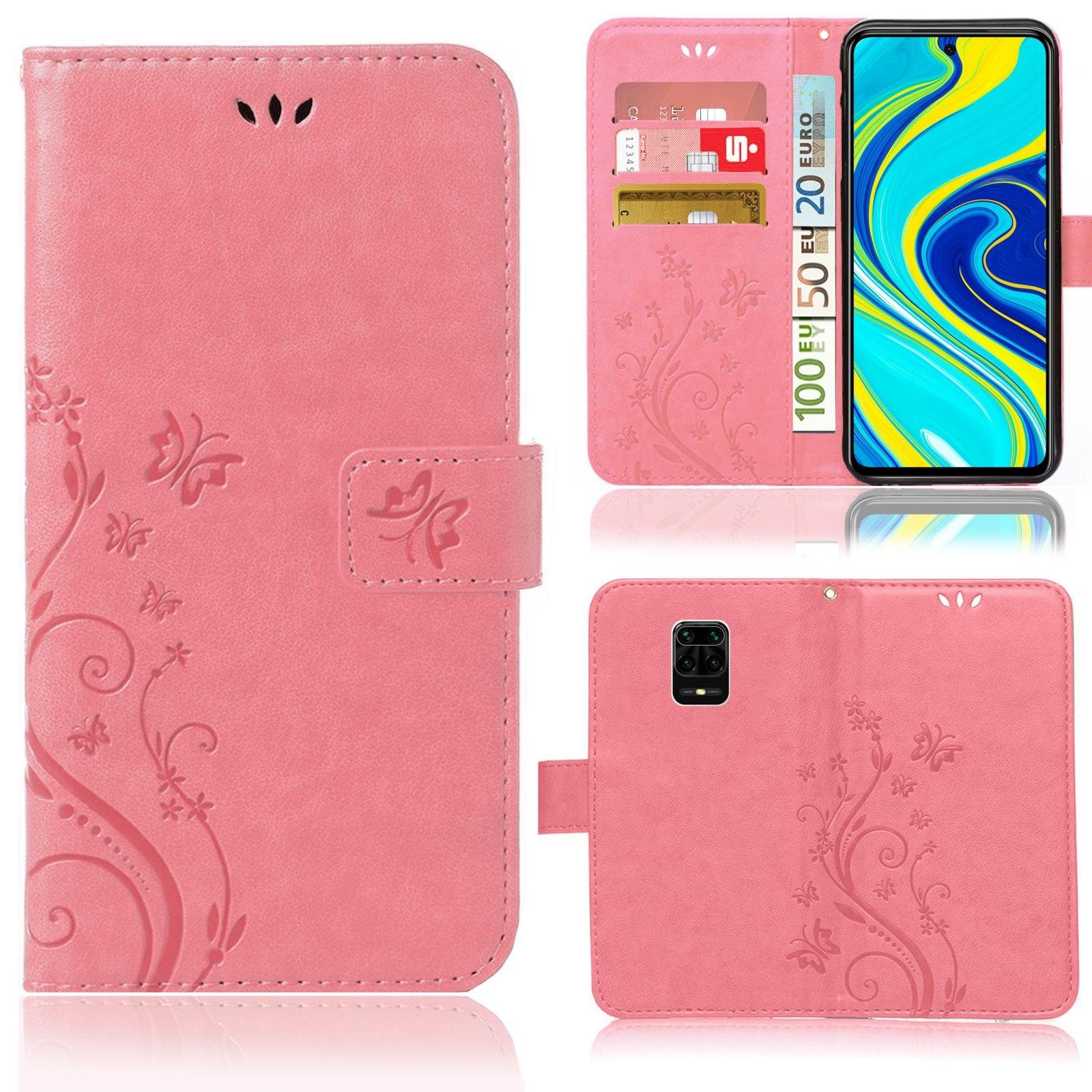 Numerva Handyhülle Bookstyle Flower für Xiaomi Redmi Note 9s / Pro, Handy Tasche Schutzhülle Klapphülle Flip Cover mit Blumenmuster