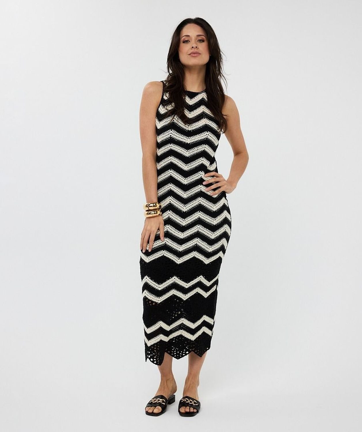 Esqualo Sommerkleid Esqualo Langes Häkelkleid Schwarz günstig online kaufen