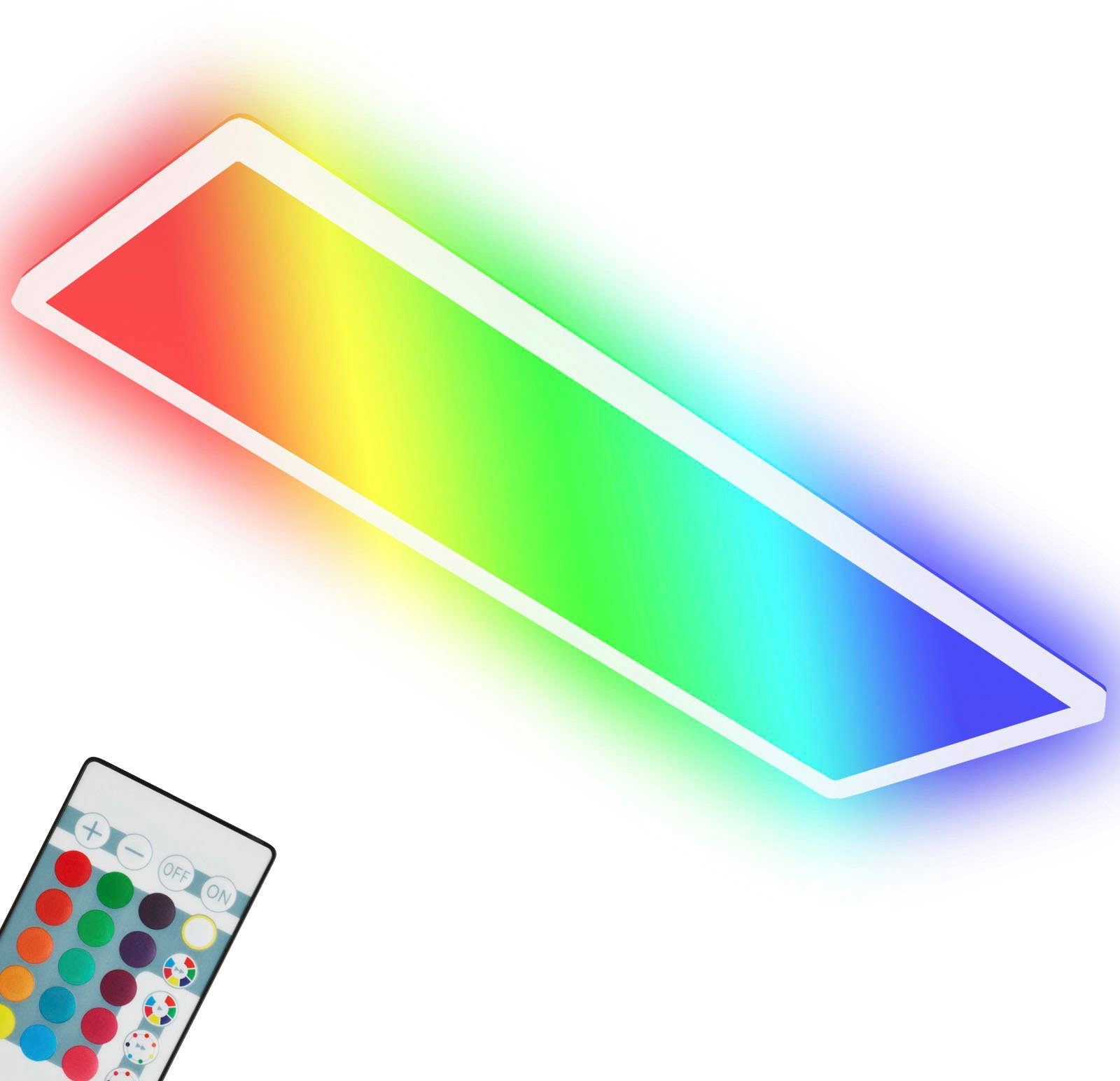 Briloner Leuchten LED Panel 7404016 SLIM, LED fest integriert, Farbwechsler, Kaltweiß, Neutralweiß, Tageslichtweiß, Warmweiß, Deckenlampe, 58x20x3cm, Weiß, 22W, Wohnzimmer, Schlafzimmer, Küche