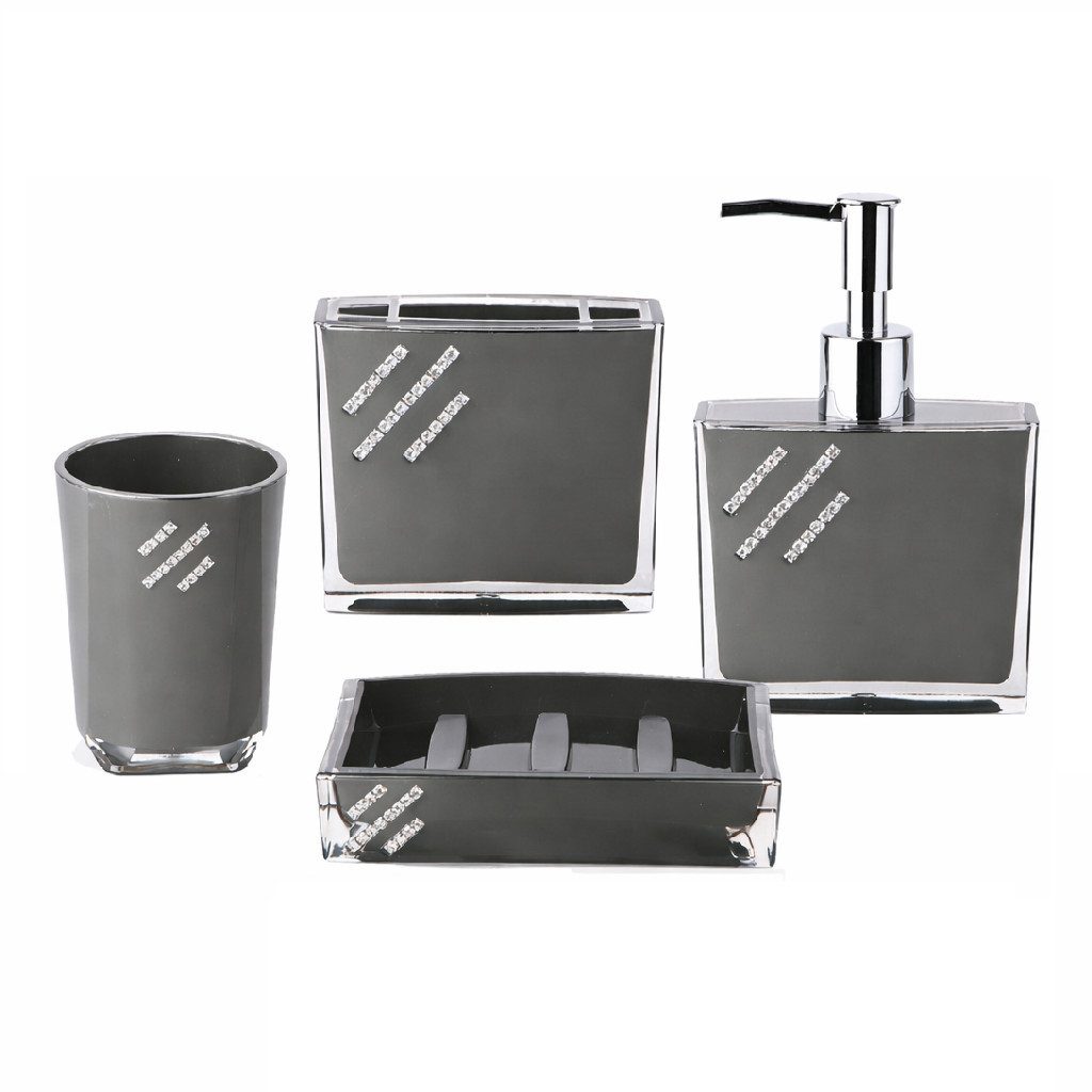 Schäfer Elektronik Badezimmer-Set 4-tlg Badezimmer Set, Luxus-Badezimmer- Accessoires, (4-St)