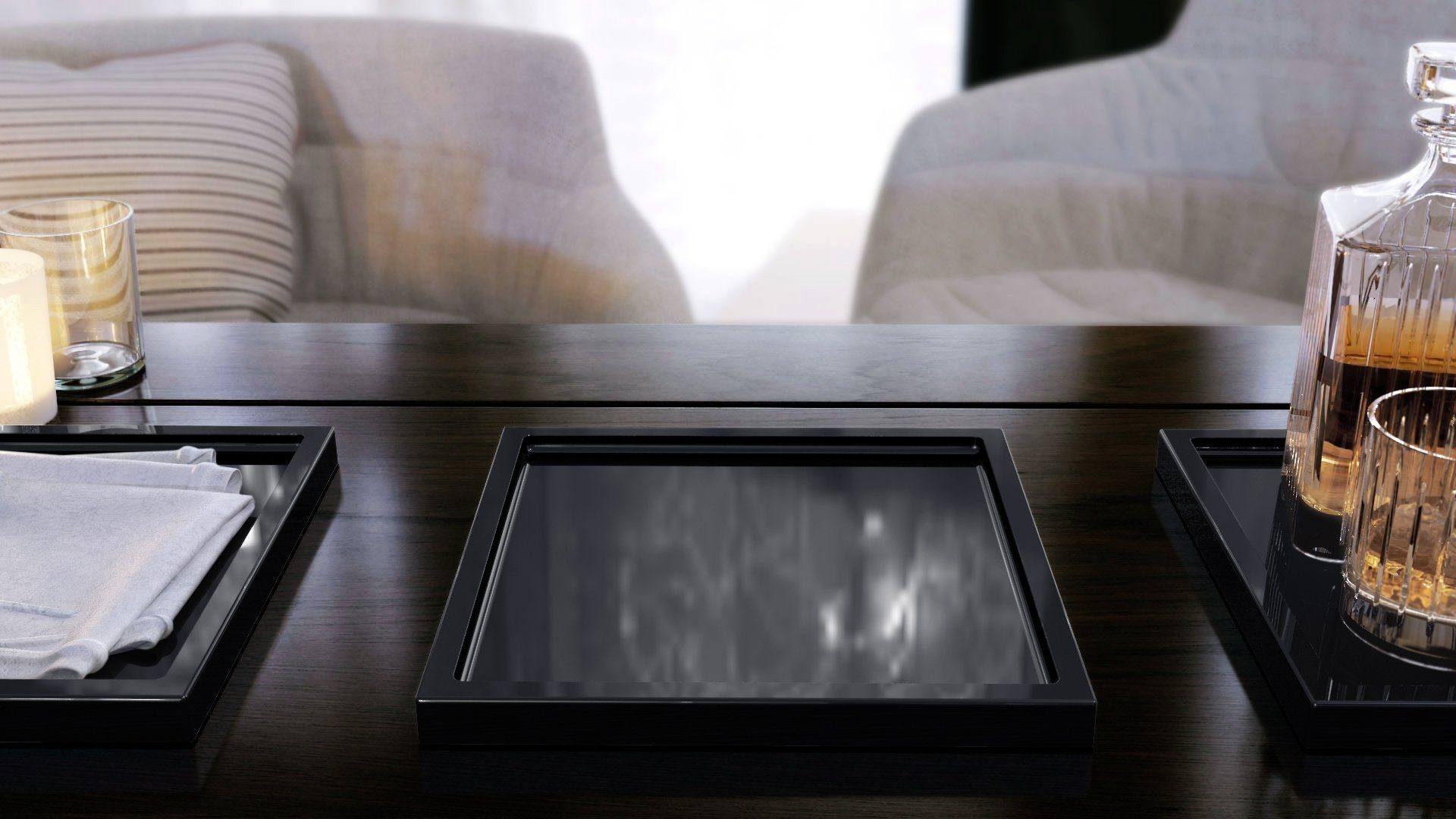 Vladon Dekoschale Maya (moderne Dekorationsschale, eckig), Schwarz Hochglan günstig online kaufen