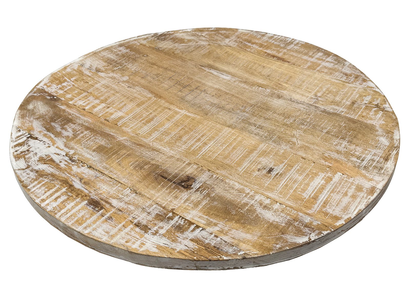 Amagohome Tischplatte Runde Tischplatte Holzplatte Ersatztischplatte Mango-Altholz Ø 55 / 75 (1 St), gewollt uneben, aus recyceltem Mangoholz hergestellt
