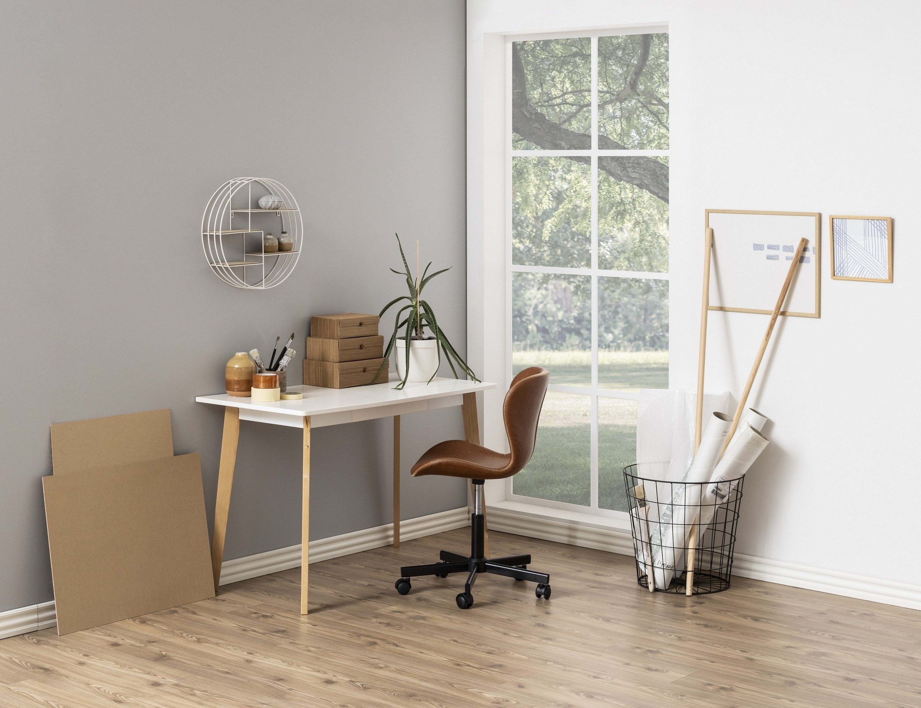 ACTONA GROUP Schreibtischstuhl in cognac, Polyurethan, Stahl - 55x87x54 (BxHxT)