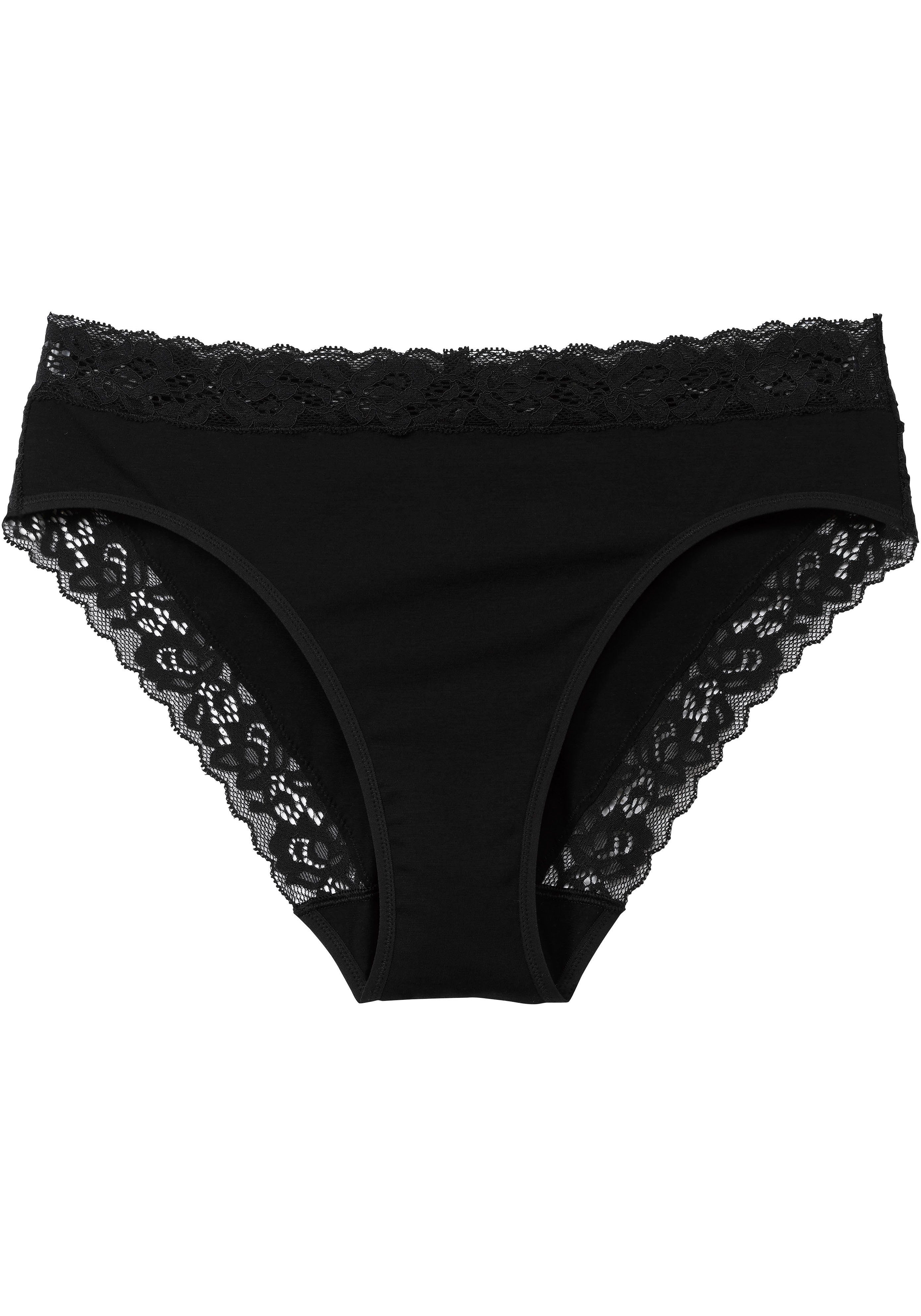 CALIDA Slip Natural Comfort Lace verspielte Spitze, Regular-Cut, elastischer Single Jersey, weich