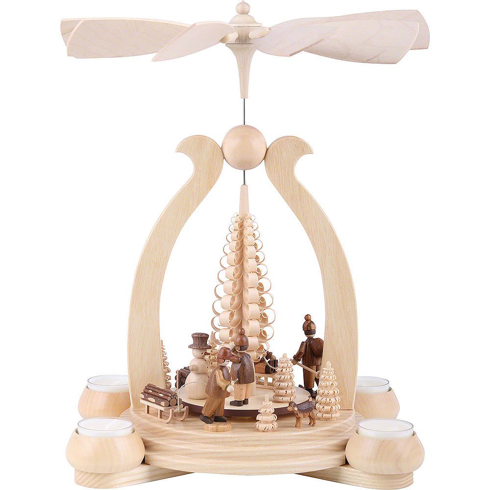 Müller Kleinkunst GmbH Seiffen Weihnachtspyramide 1-stöckige Pyramide Wintermotiv (34cm) von Müller Kleinkunst