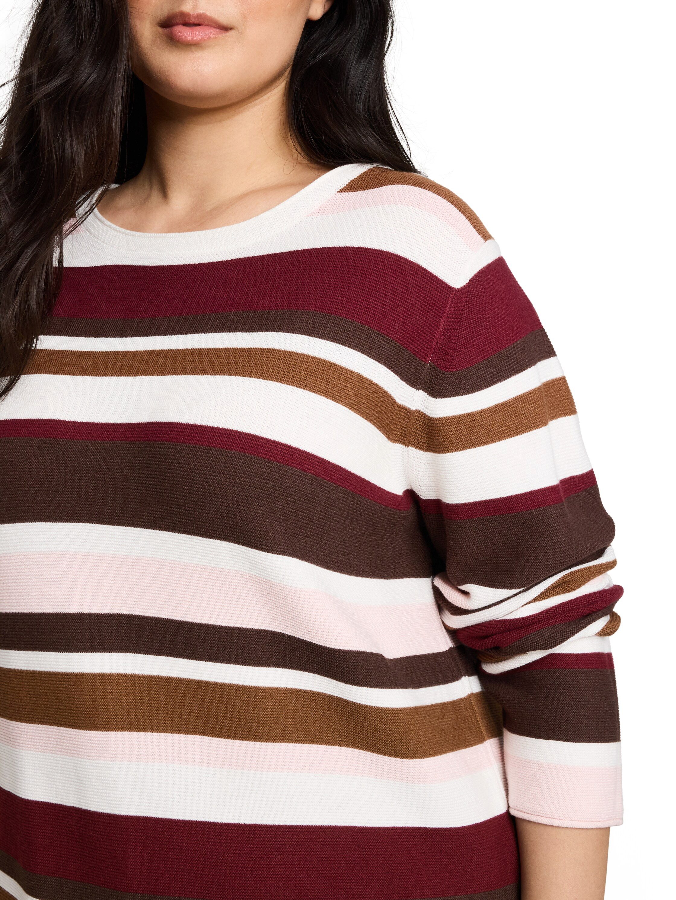 TOM TAILOR PLUS Strickpullover TTP Pullover mit feiner Struktur und aus reiner Baumwolle / Große Größen