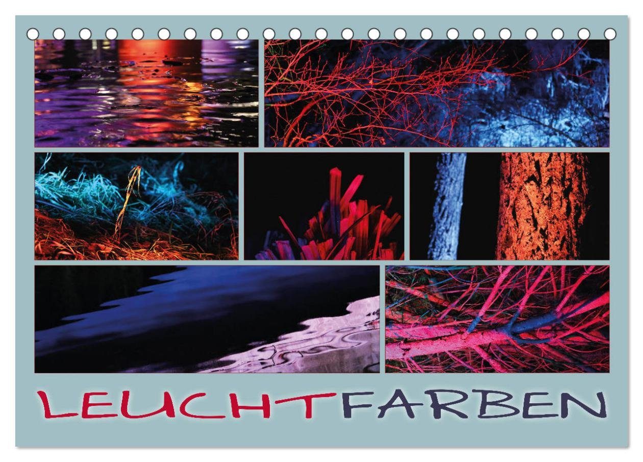 CALVENDO Wandkalender Leuchtfarben (Tischkalender 2026 DIN A5 quer), CALVENDO Monatskalender