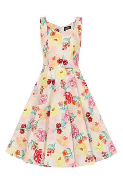 Hearts & Roses London A-Linien-Kleid Annie Floral Swing Dress Rockabella Vintage Retro