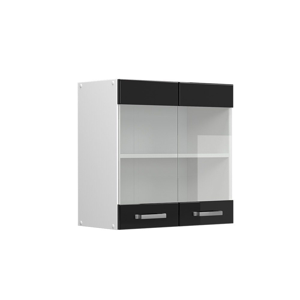 Vicco Glashängeschrank R-Line, Schwarz Hochglanz/Weiß, 60 günstig online kaufen