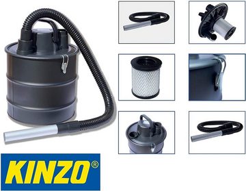 Kinzo Aschesauger Kaminsauger 18L + Gebläse Staubsauger + Filter Kaminofen, Aschesauger, 800,00 W, Lackierter Metall Behälter, Nasssauger, Trockensauger Grillsauger Bausauger Kohlesauger Ofensauger