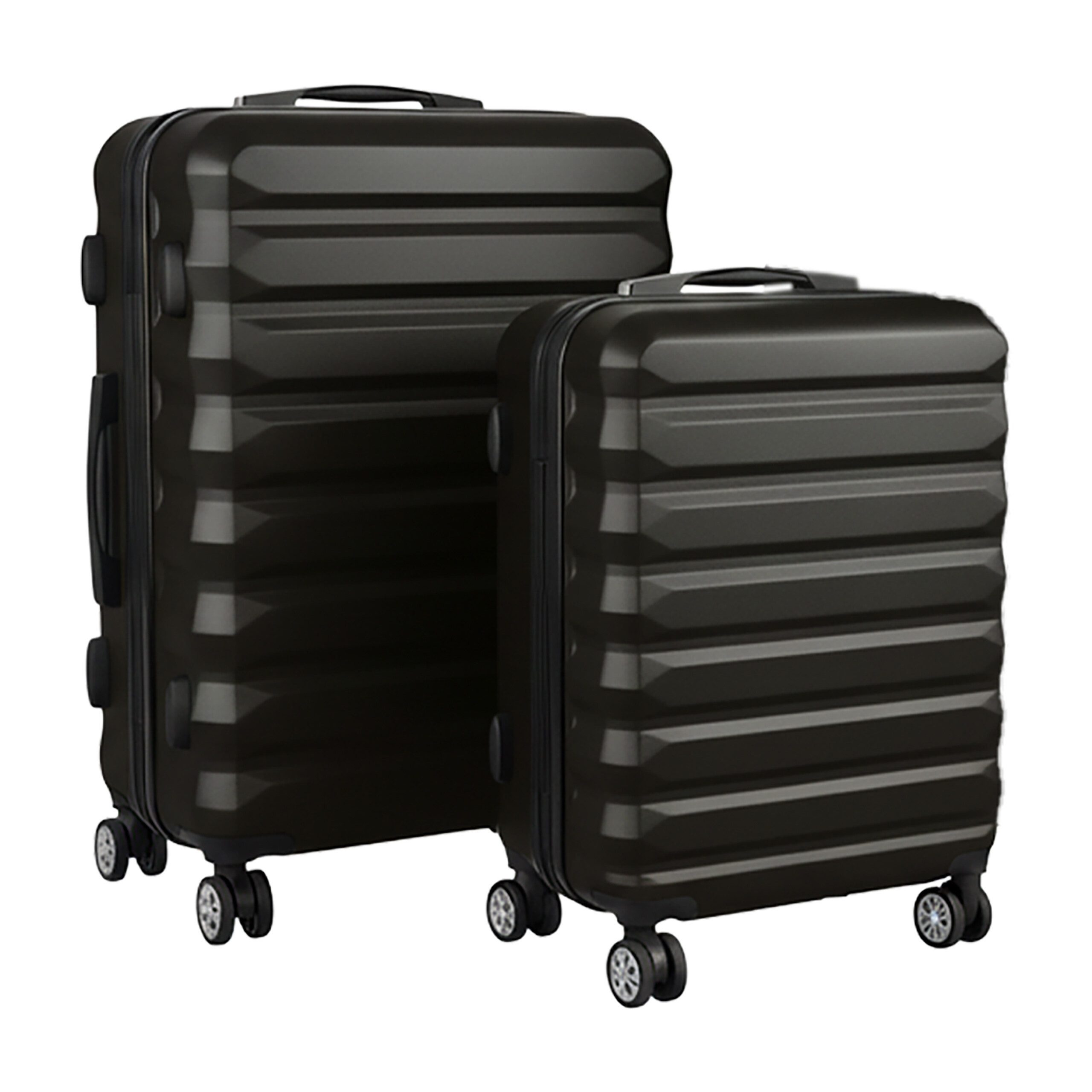 relaxdays Koffer Kofferset 2-teilig, 4 Rollen, schwarz günstig online kaufen