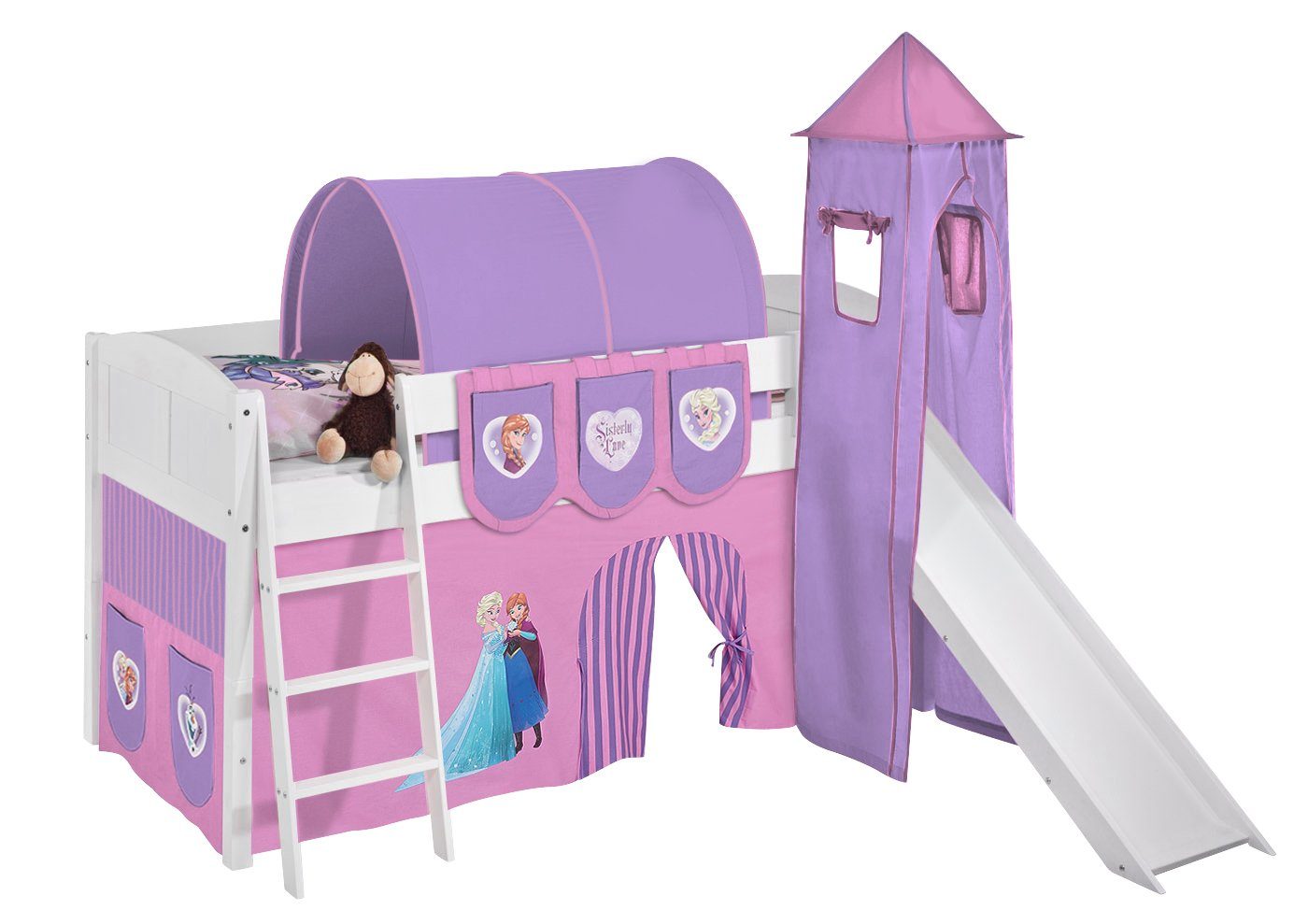Lilokids Prinzessinbett Hochbett IDA mit Turm & Rutsche FROZEN Eiskönigin A günstig online kaufen