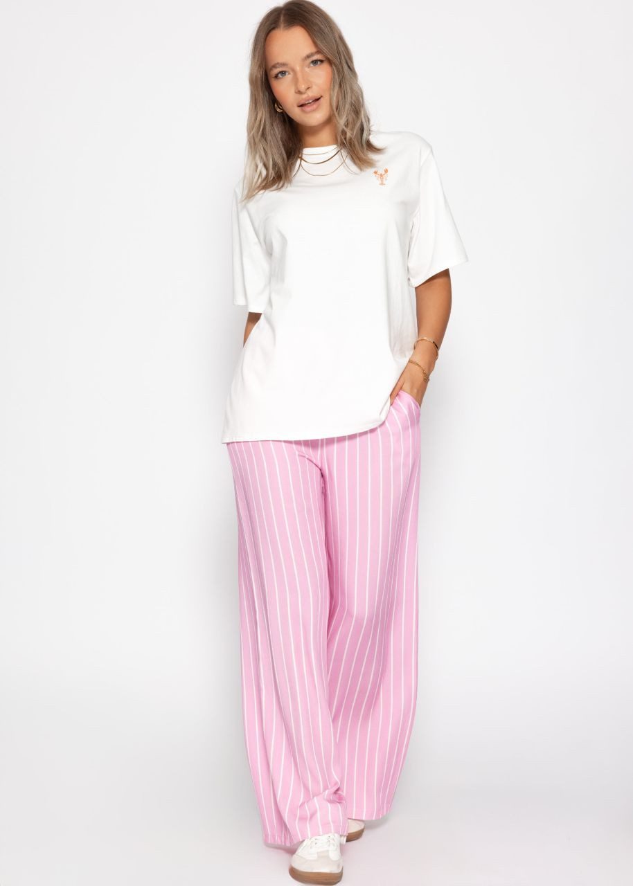 SASSYCLASSY Stoffhose Gestreifte Hose mit weitem Bein Damen Lässige Hose im günstig online kaufen