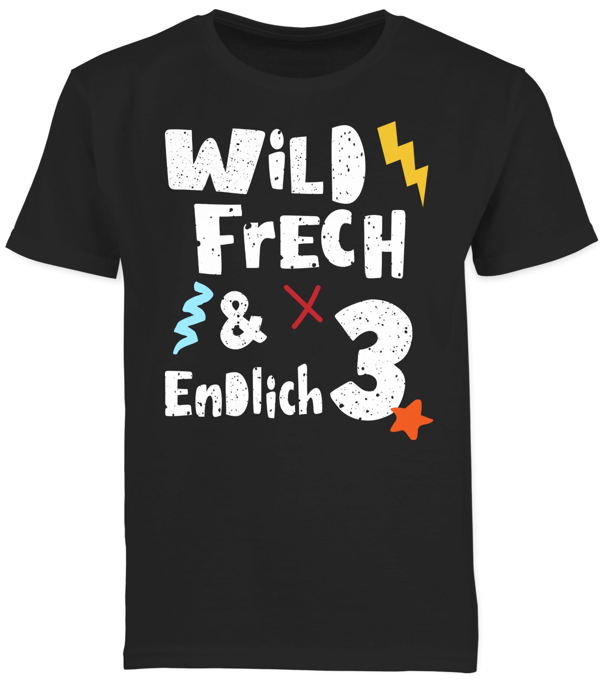 T-Shirt Wild frech und endlich 3 - Drei Jahre Wunderbar