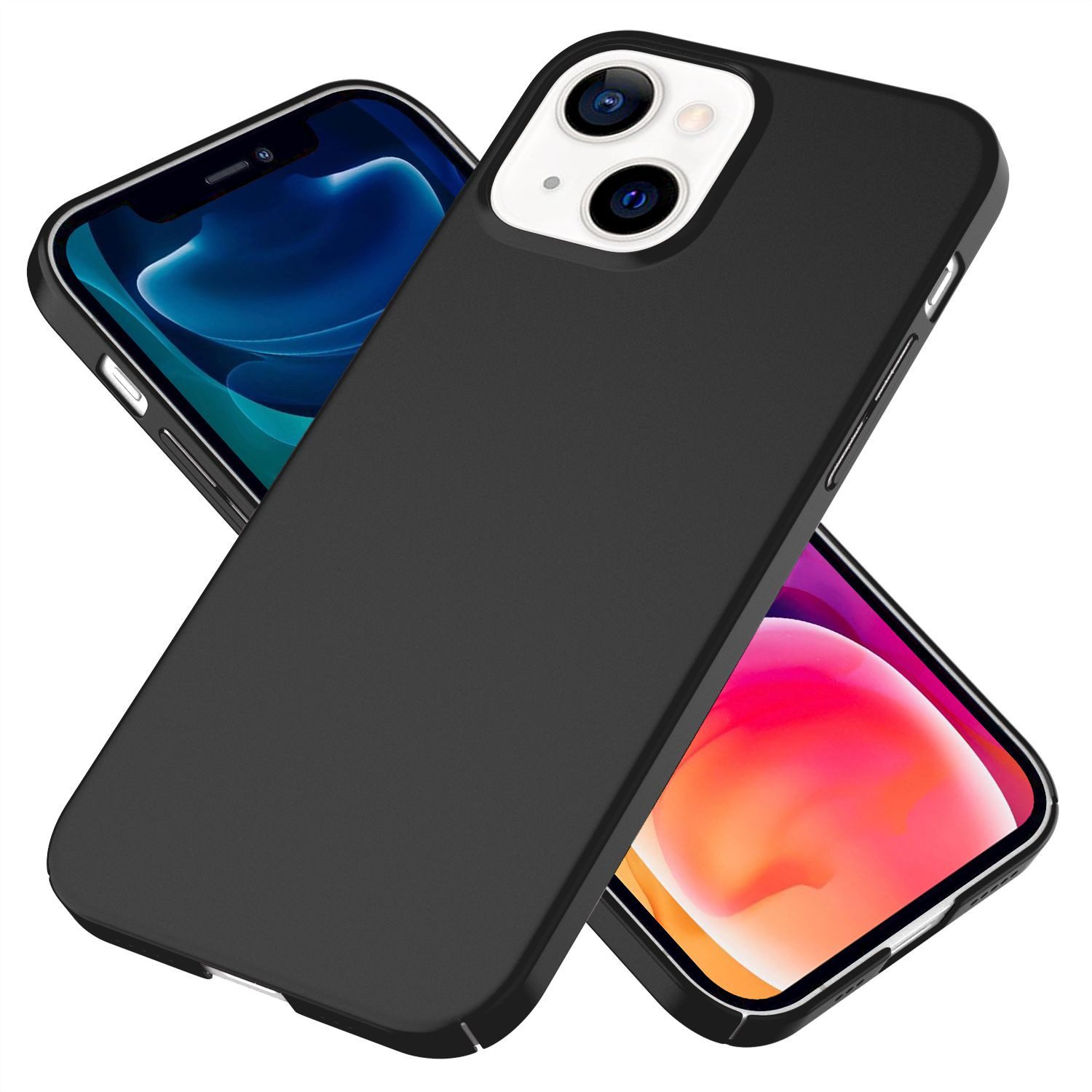 Nalia Smartphone-Hülle Apple iPhone 13 15,5 cm (6,1 Zoll), Ultra Dünne 0,5mm Hülle / Mattes Hardcase / Silk Touch / Extra Leicht