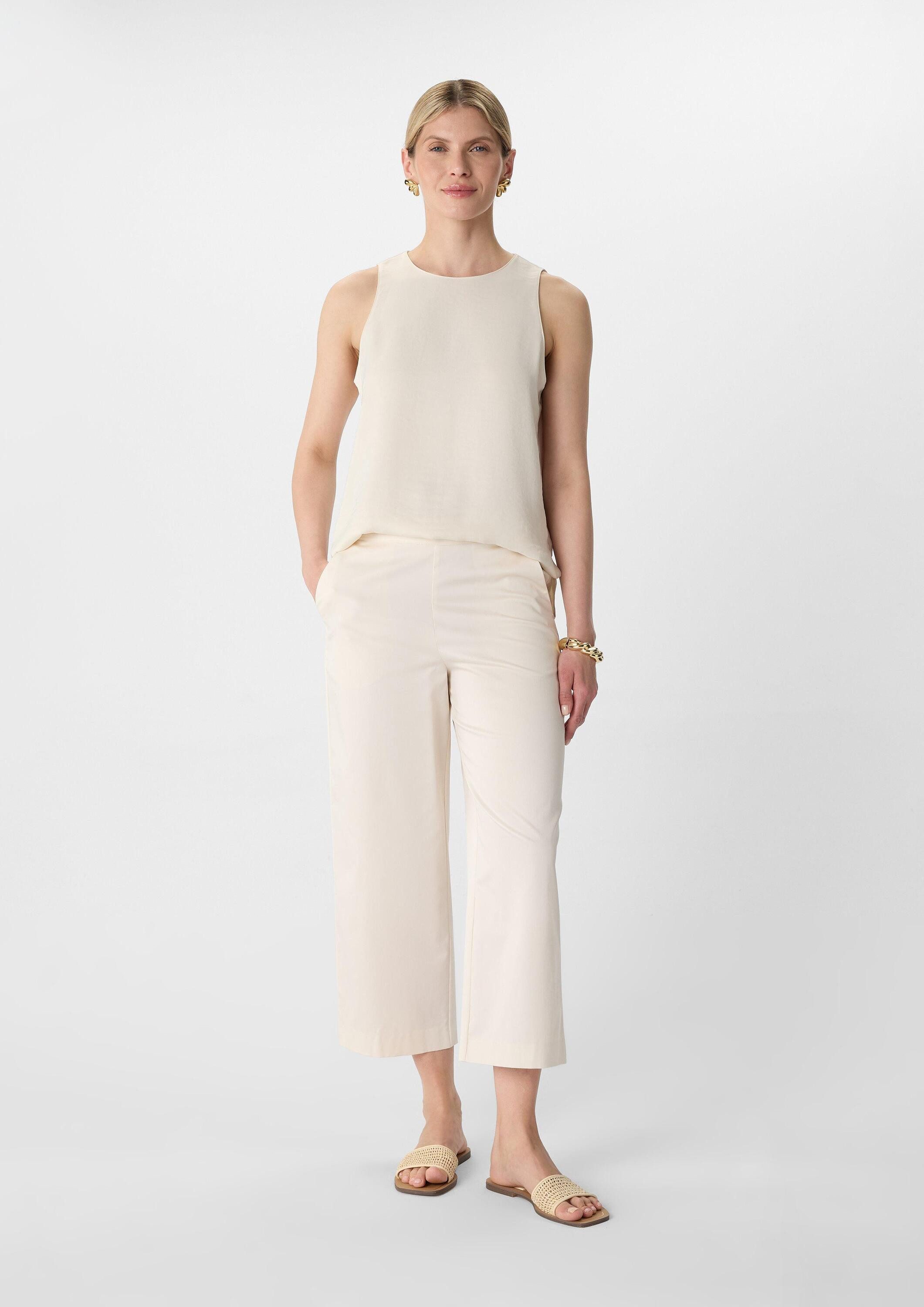 comma Culotte Hose Crop-Hose aus Popeline im Relaxed Fit günstig online kaufen