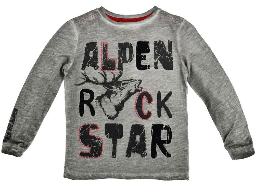 Langarmshirt BONDI Trachten Langarm Shirt 'Alpenrocker' mit Hir