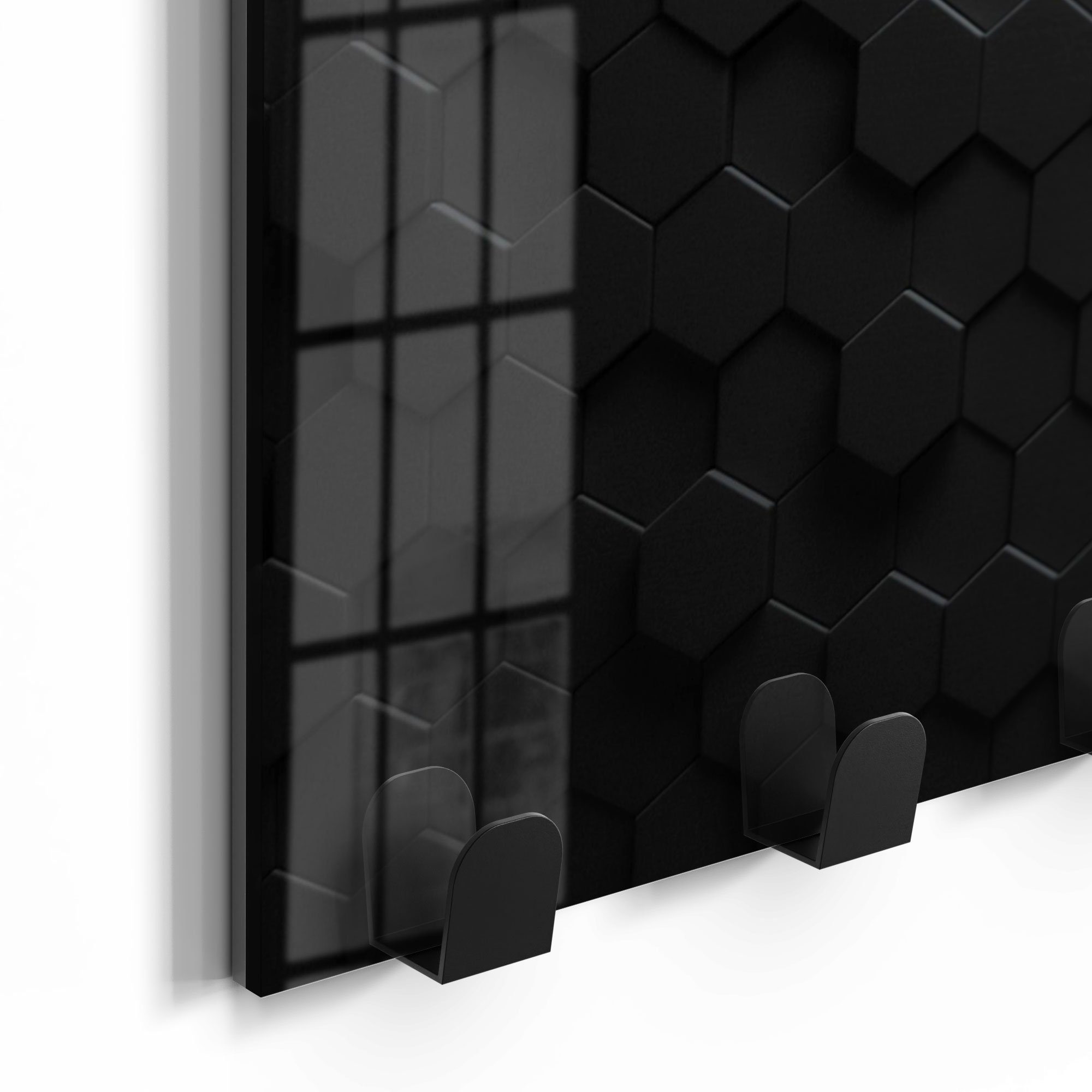 Paneel Glas Kleiderhaken 3D-Struktur', Garderobe magnetisch 'Abstrakte DEQORI beschreibbar