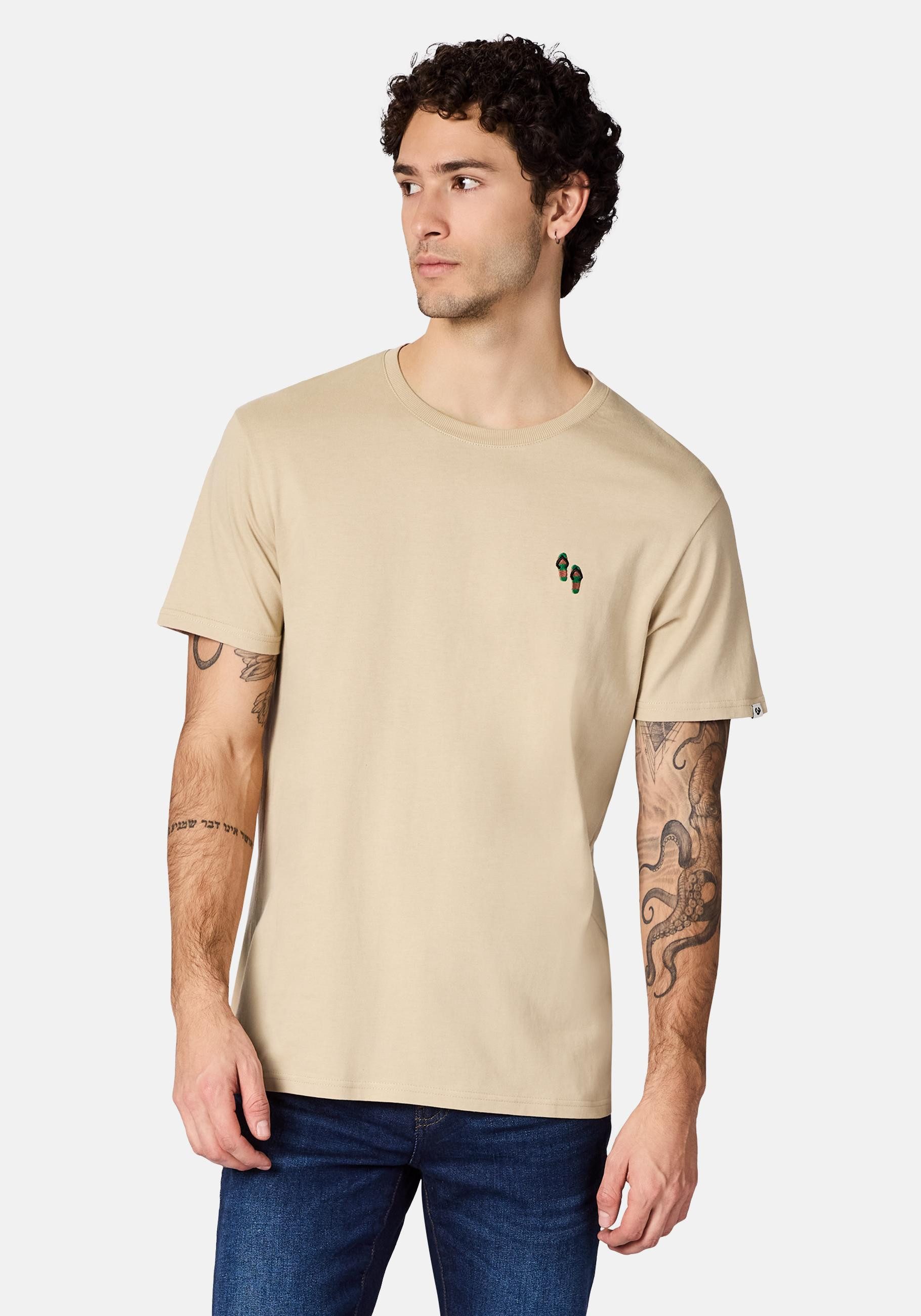 Ragwear T-Shirt Samms B Gots YOUMODO Kurzärmliges Shirt mit Beach-Slipper-Stickerei