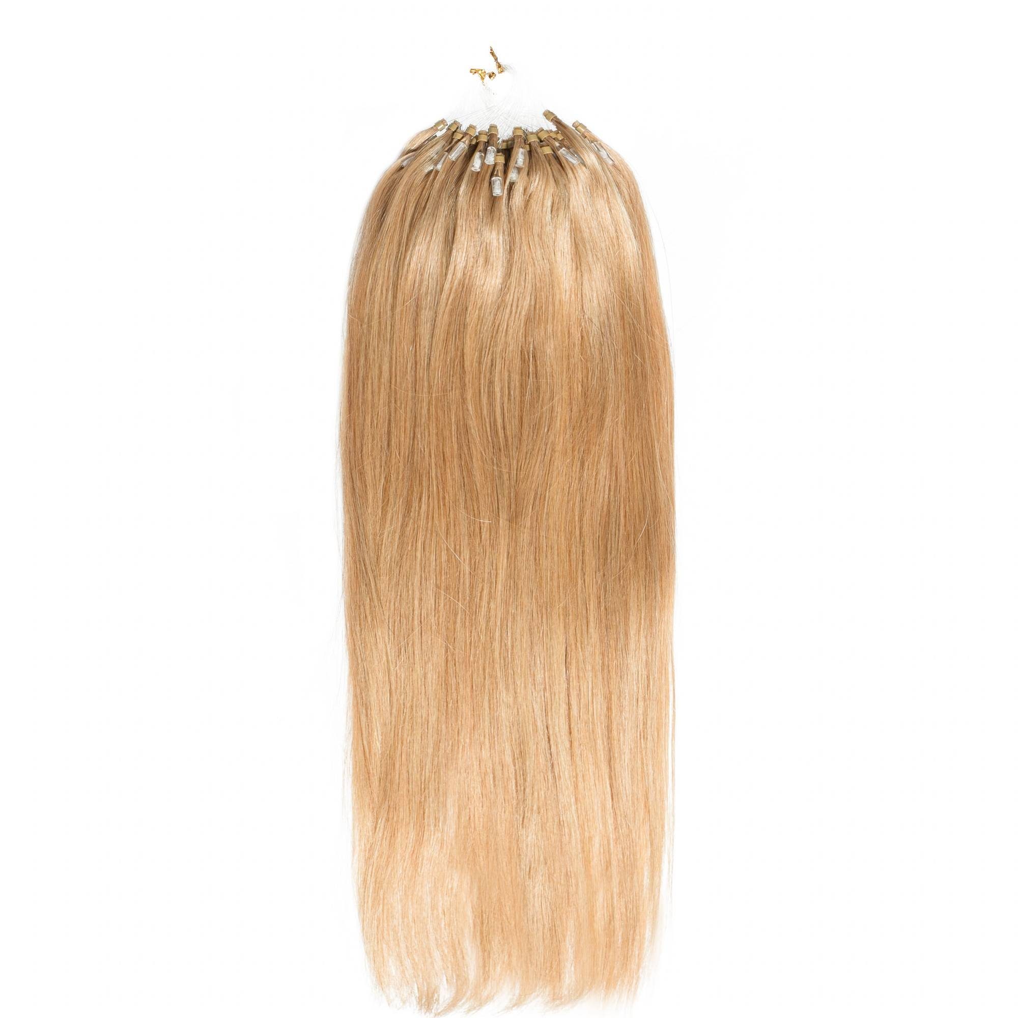 Microring Extensions Premium Gold-Asch hair2heart Lichtblond 40cm Echthaar-Extension #9/31