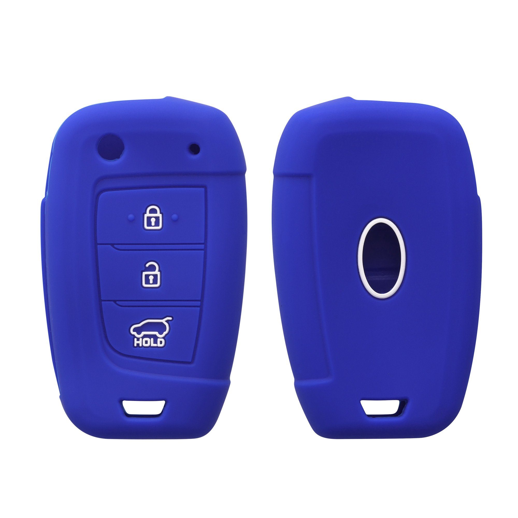 kwmobile Schlüsseltasche Autoschlüssel Silikon Hülle für Hyundai, Schlüsselhülle Schlüssel Case Cover Blau