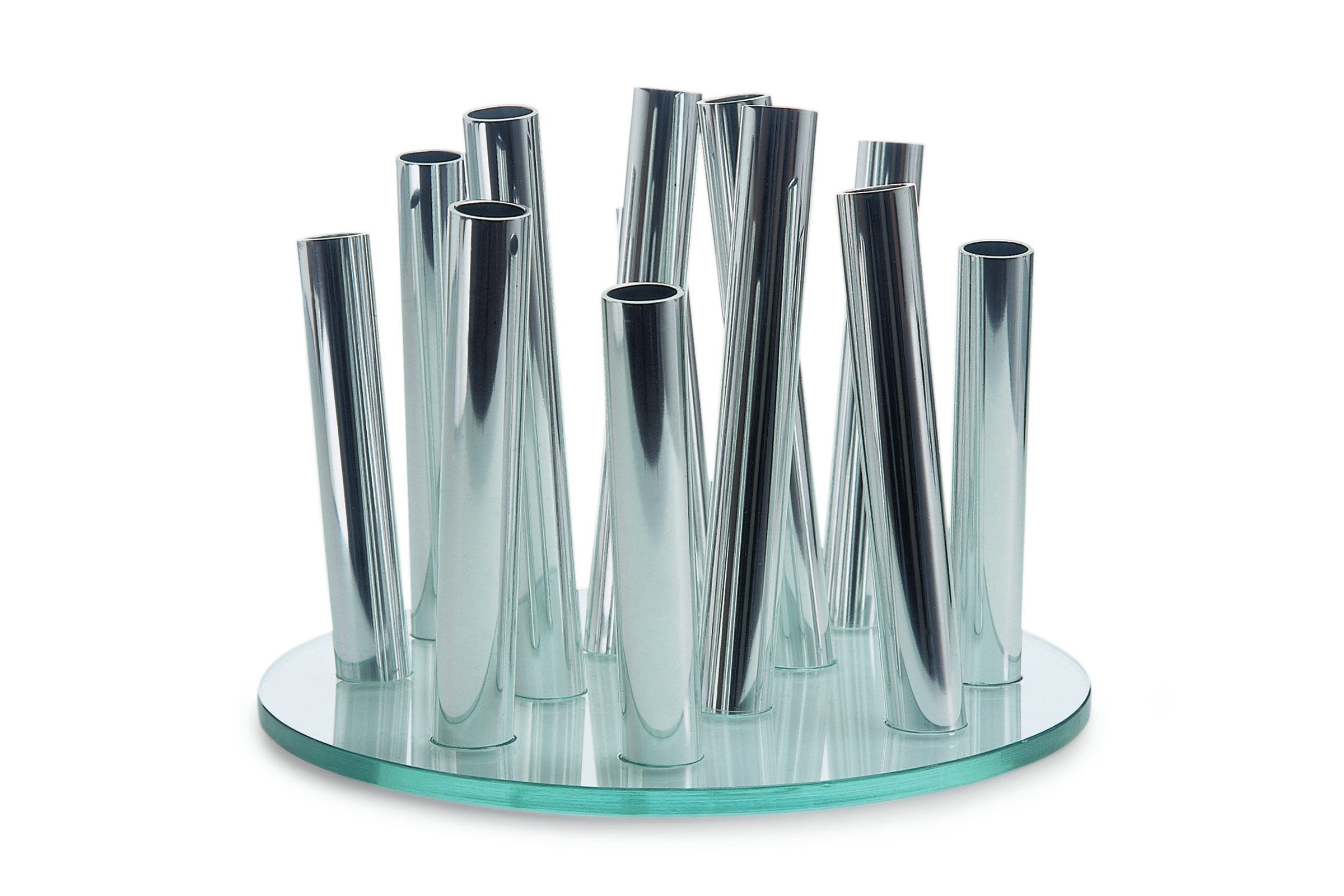 PHILIPPI Dekovase, Glas, Aluminium poliert, 24 (d) cm