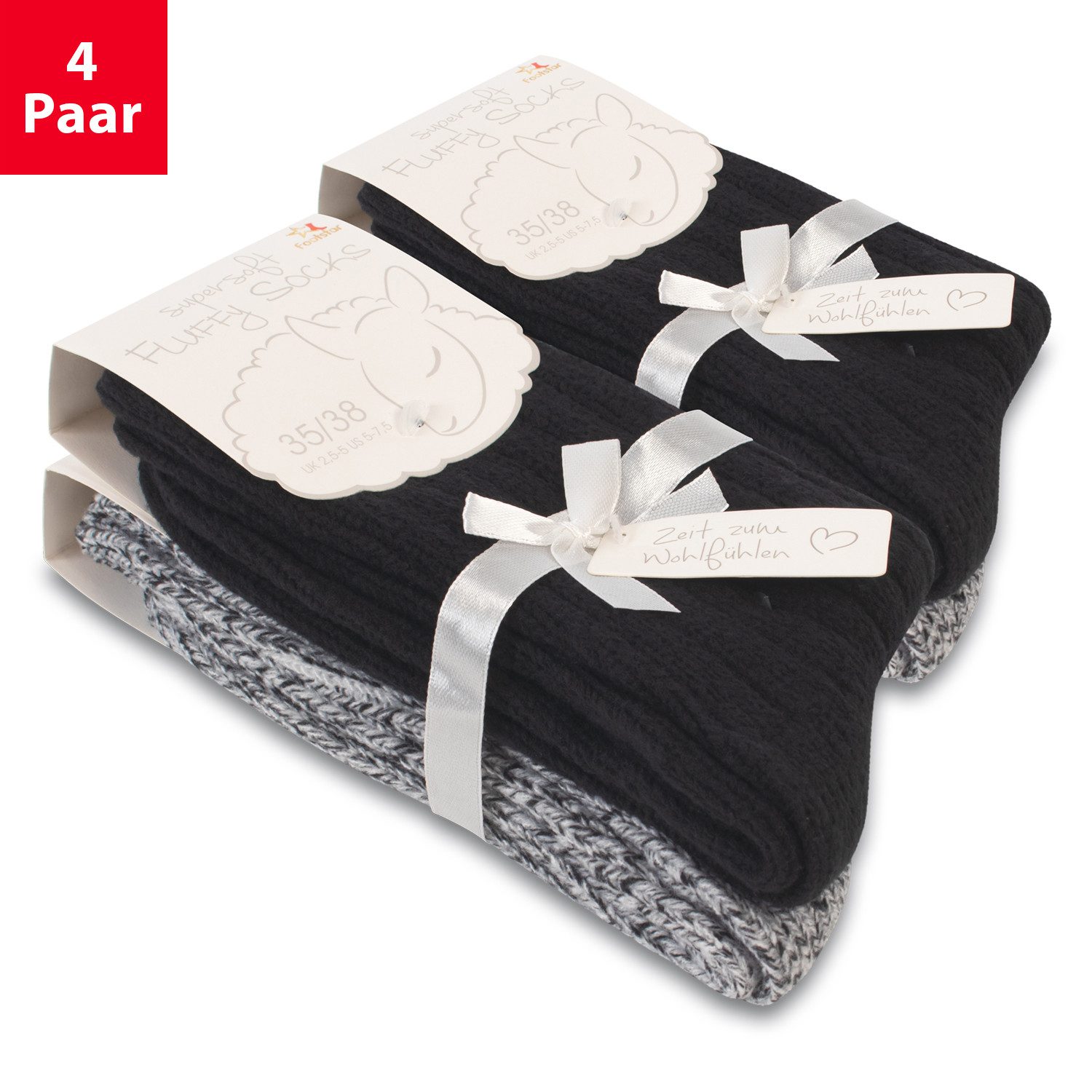 Footstar М'які шкарпеточки Damen М'які шкарпеточки (4 Paar) - Warm & flauschig