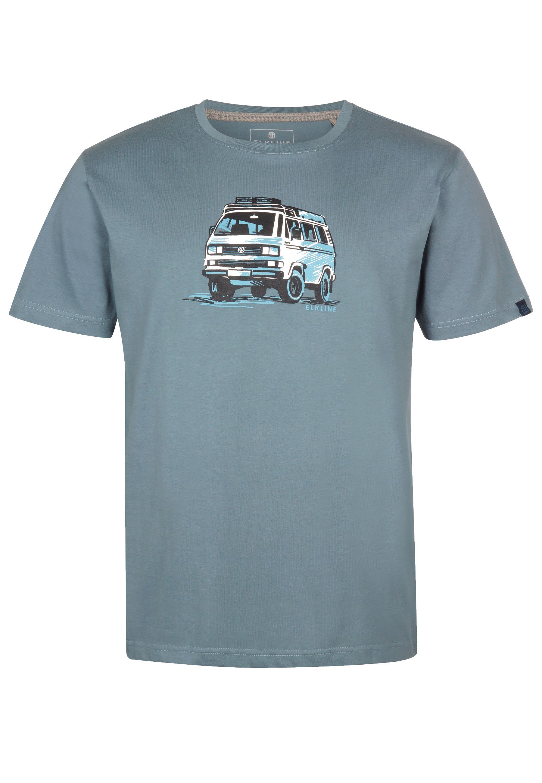 Elkline T-Shirt Gassenhauer VW Retro Bulli Brust Print goblinblue