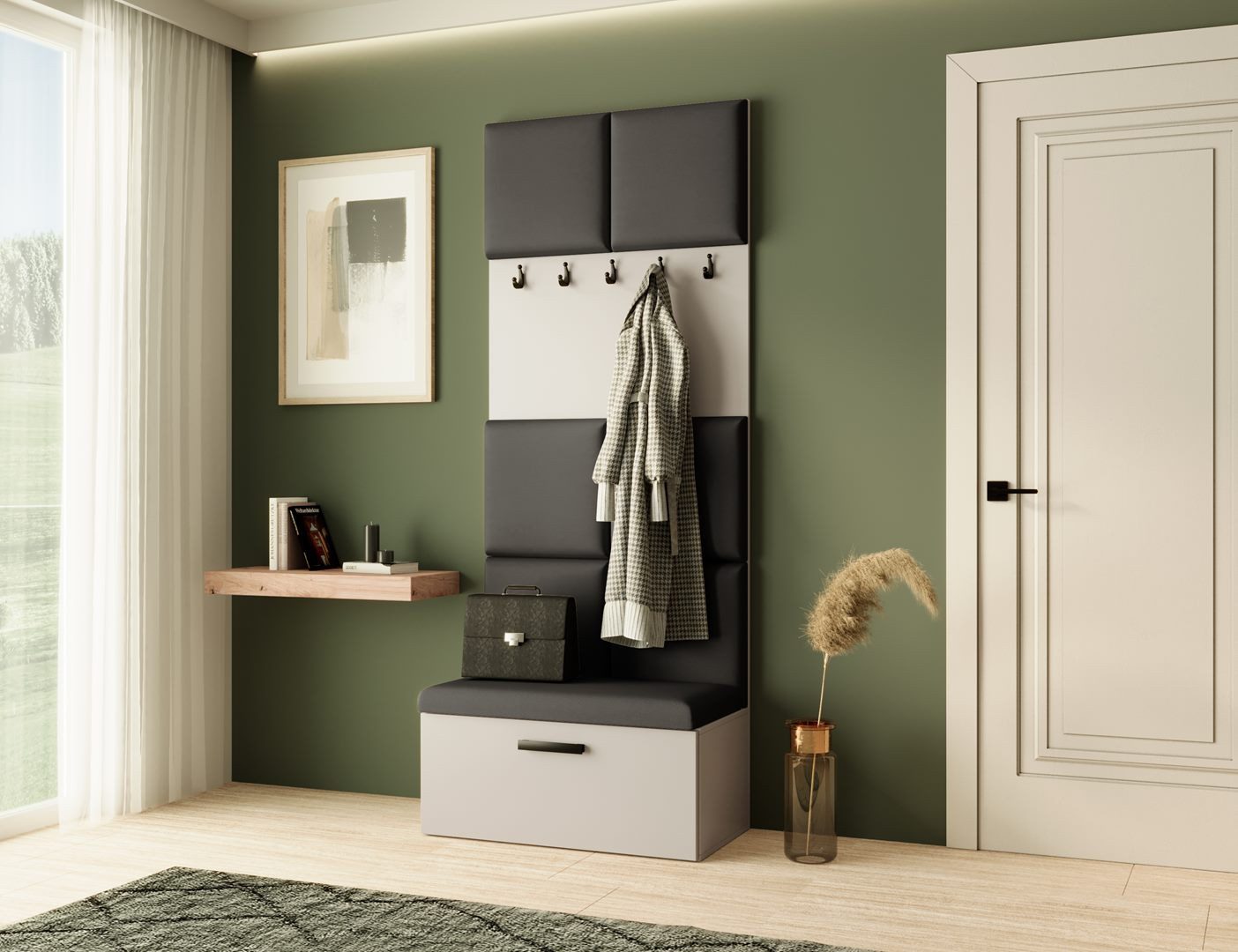 Beautysofa Garderobenschrank MARGARET I mit gepolsterten günstig online kaufen