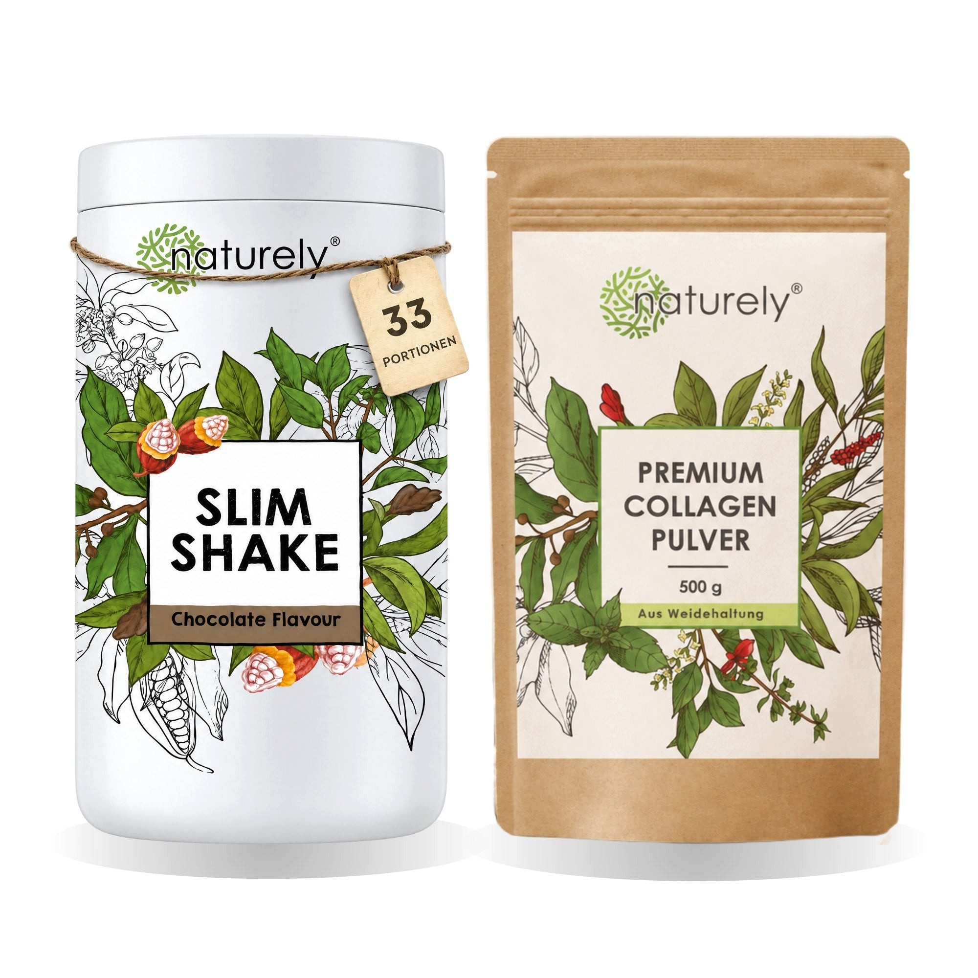 Yes Vegan Shape-Duo Set: Mahlzeitenersatz Shake + Kollagen Pulver, 2 er Set à