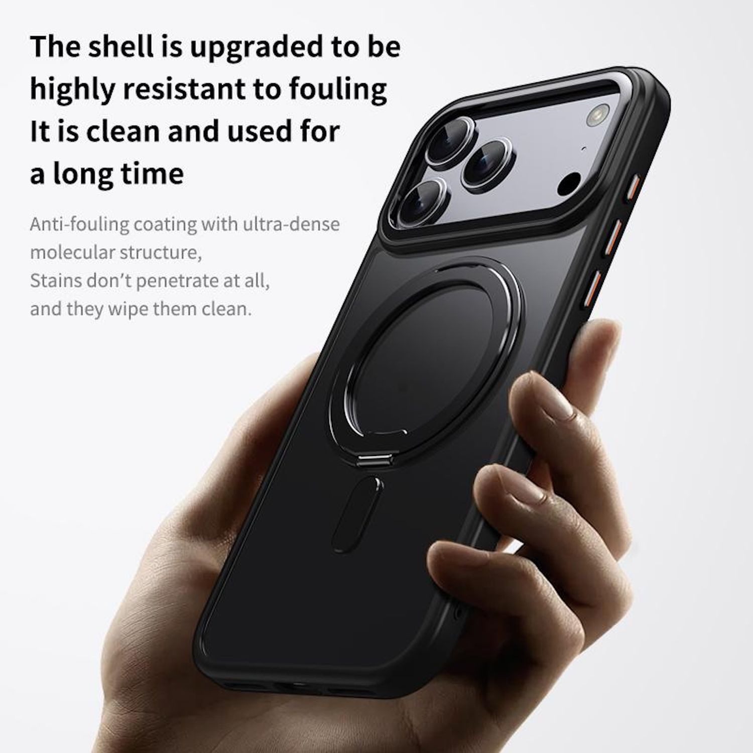 Wigento Handyhülle MagSafe für Apple iPhone 18 Pro Max / 17 Pro Max 360 Grad Dreh Ring, Magnetische Hülle mit Ringhalter und 360 Grad Rotation – Bild 4 von 5