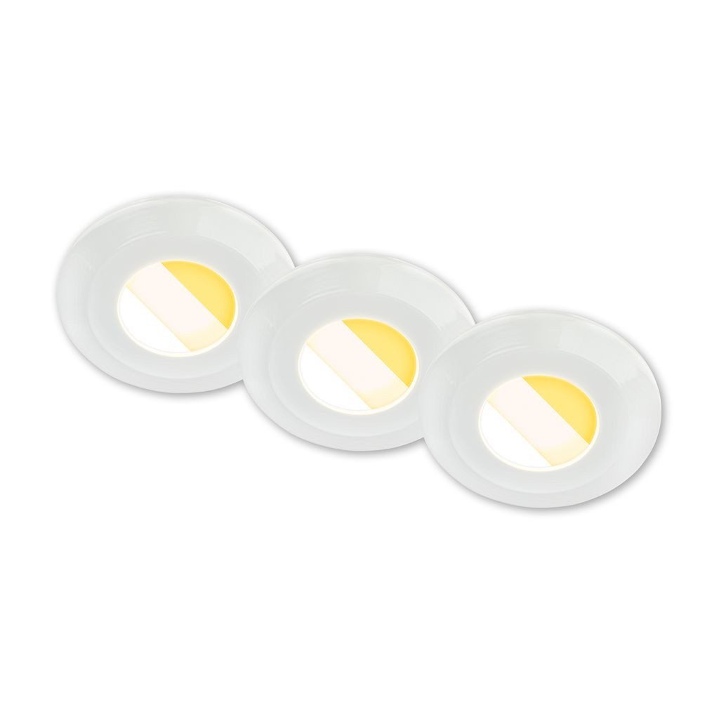 Briloner Leuchten LED Einbaustrahler 7588036, LED fest integriert, 2700K - Extra-Warmweiß, LED Einbauleuchten Bad 90x30 mm Weiß je 4,9W Badezimmer Feuchtraum