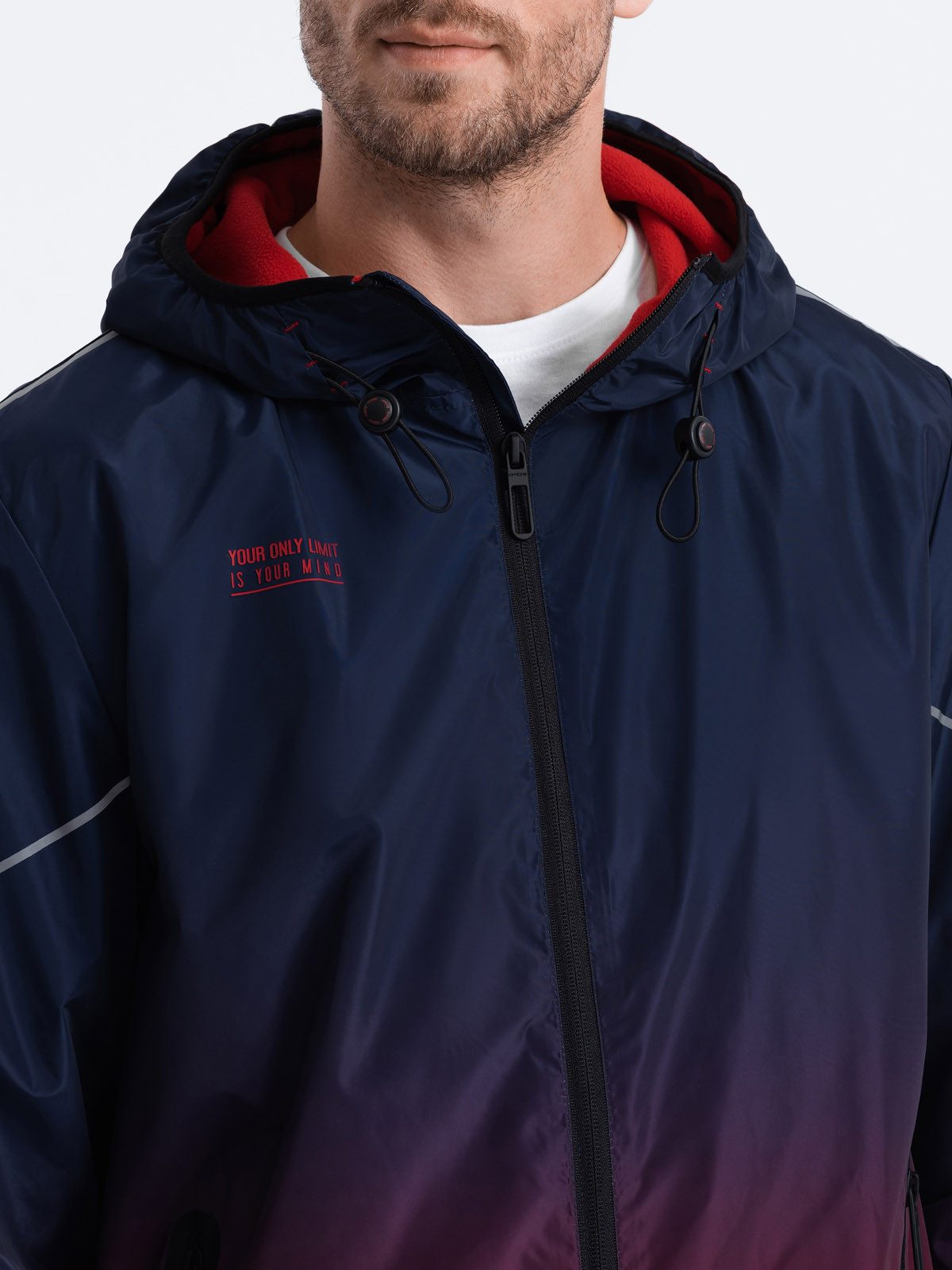 OMBRE Trainingsjacke Herren Sportjacke mit Reflektoren - türkis und limettengrün