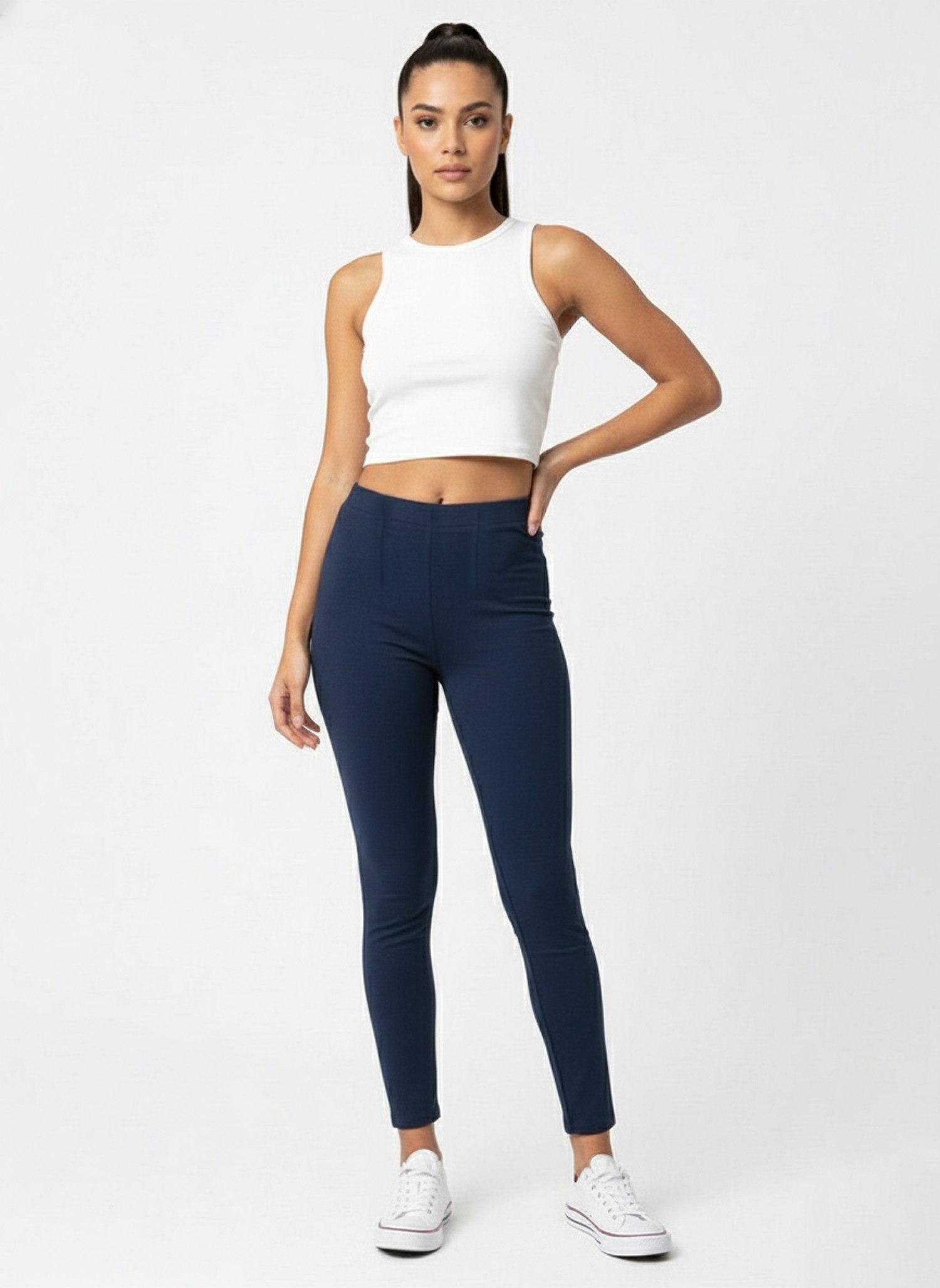 Kendindza Collection Stretch-Hose Skinny Damen Jegging Stretch Stoffhose High Waist Damen elegant Weiches Material - Skinny Jeggings elastisch