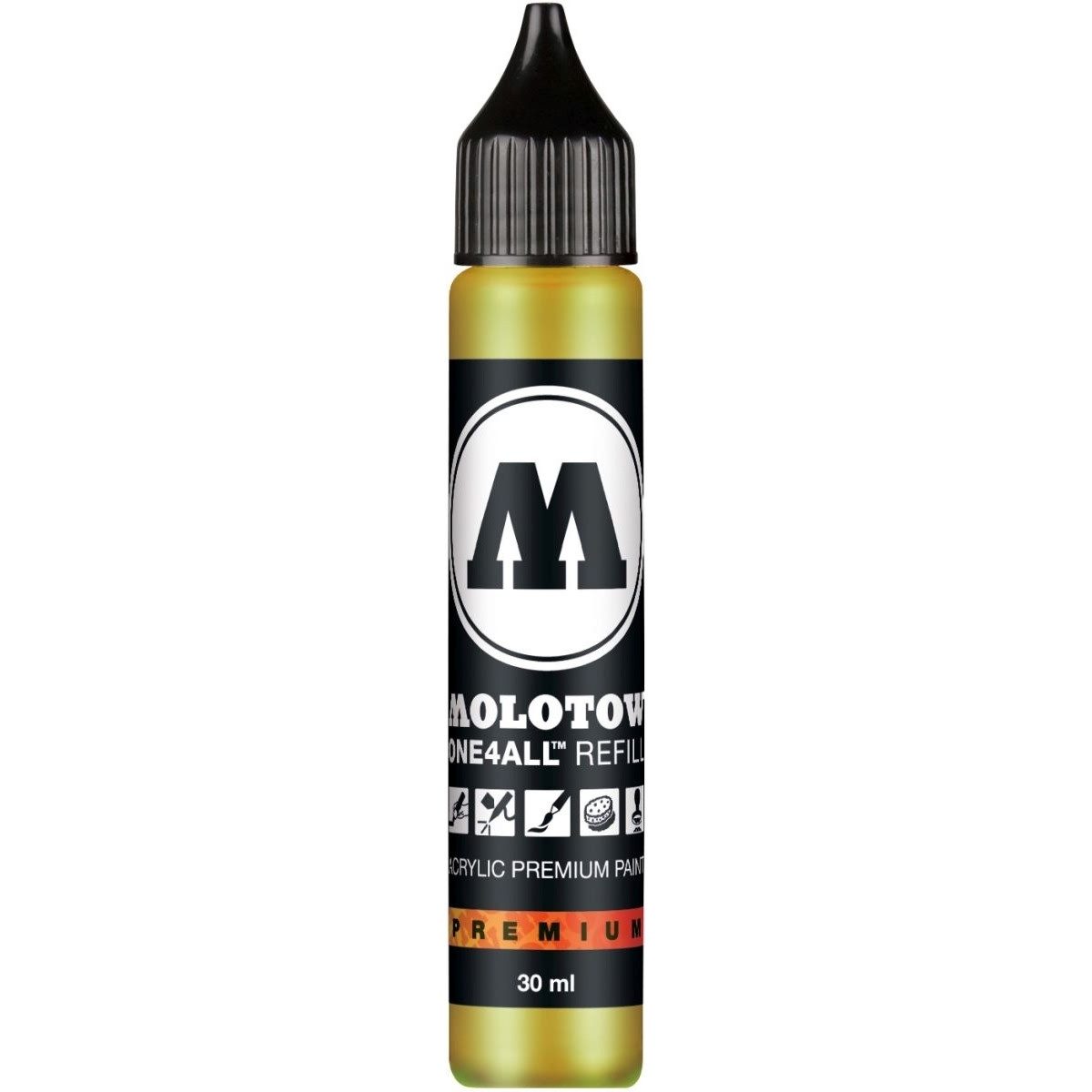 MOLOTOW Füllhalter Nachfülltinte One4All für Permanentmarker 30ml neongelb fluorecent