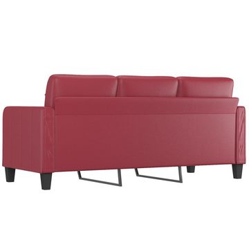 vidaXL Sofa 3-Sitzer-Sofa Couch Weinrot 180 cm Kunstleder