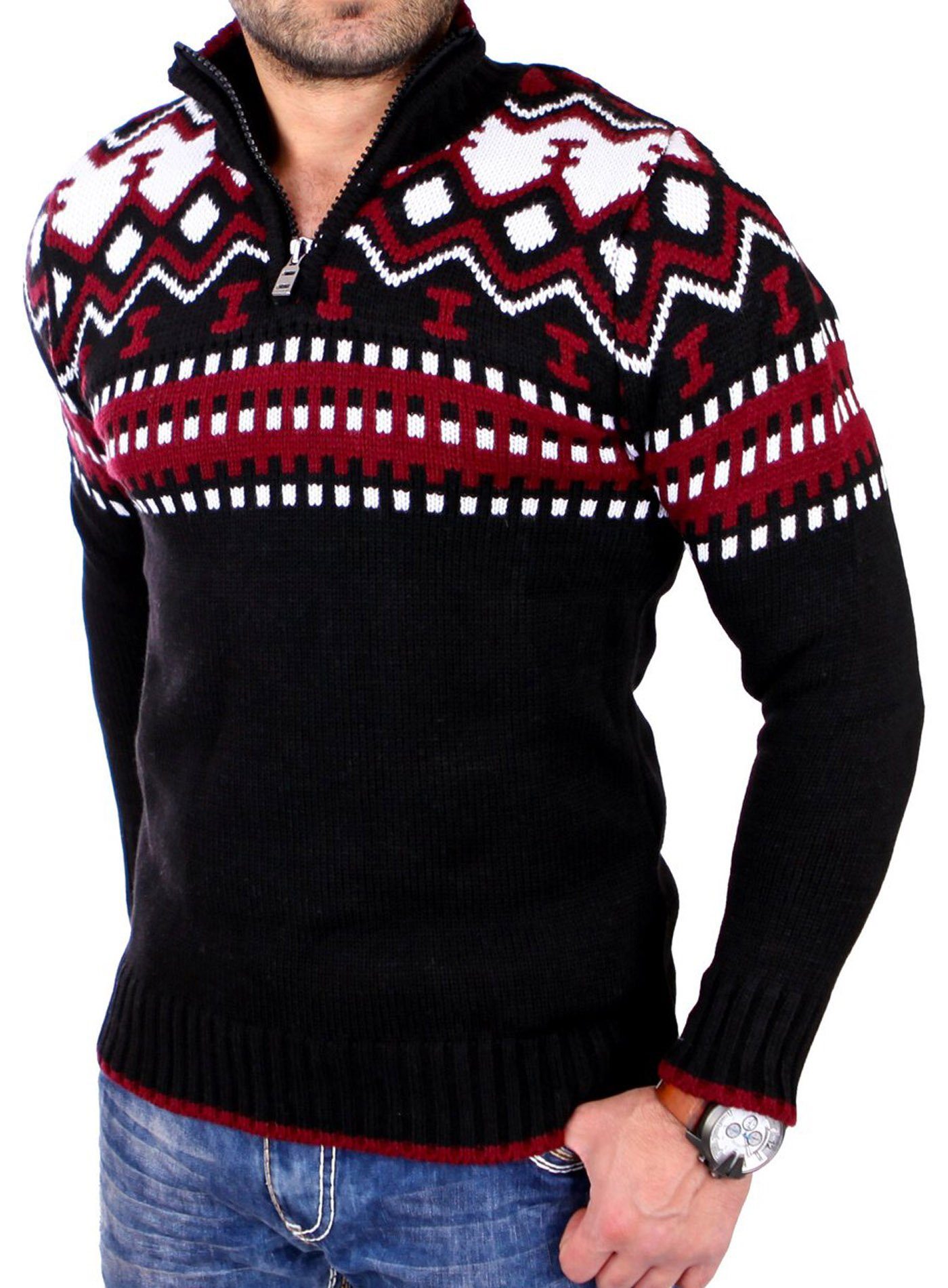 Reslad Strickpullover Reslad Herren Strickpullover Crewneck günstig online kaufen