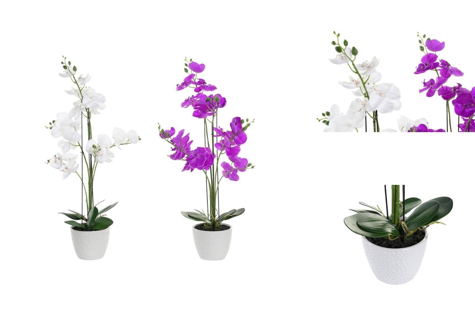 77 Zimmerpflanze Home Künstliche x DKD 2 cm Höhe Decor, 44 DKD grün Lila 28 Home Decor Stück, 27 cm Weiß x Deko-Blumen