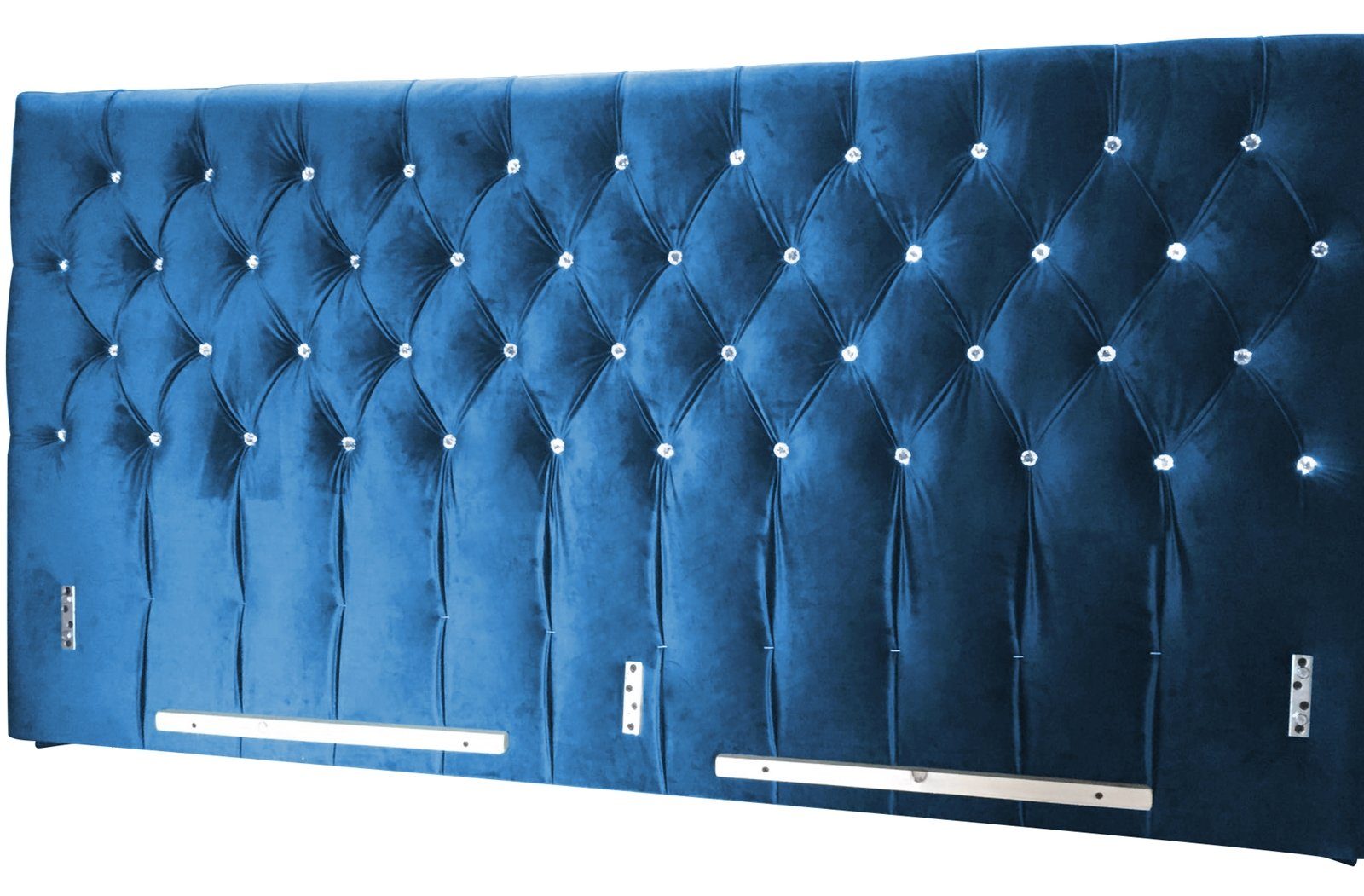 Beautysofa Marineblau 09) Liegehöhe, Lattenrost, Gasflaschen (kronos Doppelbett), (Bett, auf Holzgestell Boxspringbett KLAUS komfortable mit