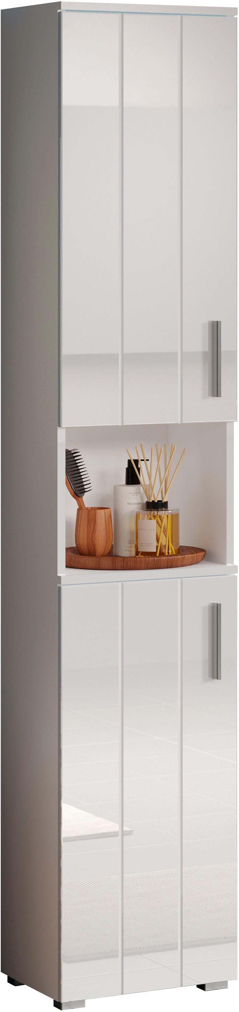 welltime Hochschrank Prag (1-St) Hochschrank mit 2 Türen & 1 Fach - (B/T/H) 37/31/192 cm